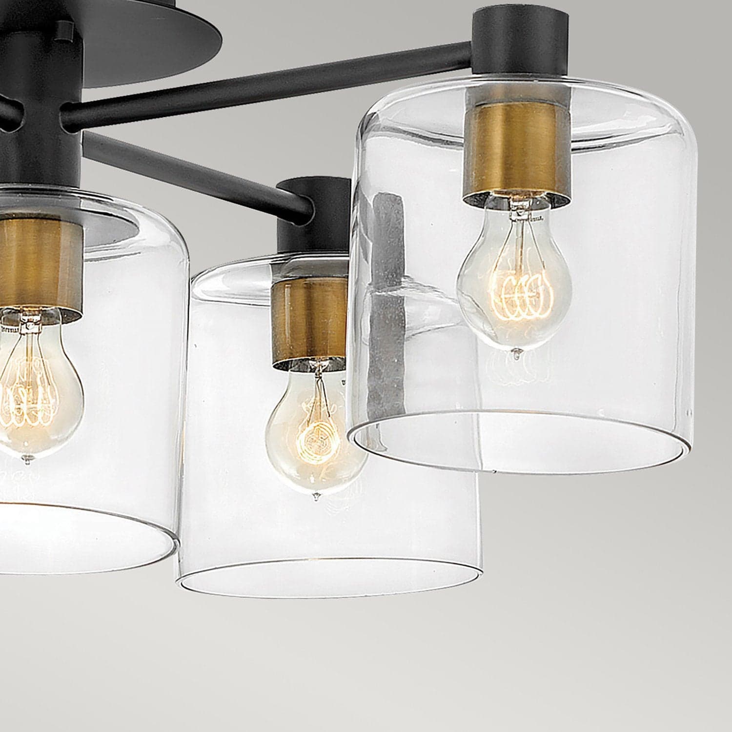 Lampadario Contemporaneo Axel Acciaio Nero Ottone Antico Vetro Ottone 5 Luci E27 in Lampadari LuceArt - Montecorvino Pugliano, commercioVirtuoso.it