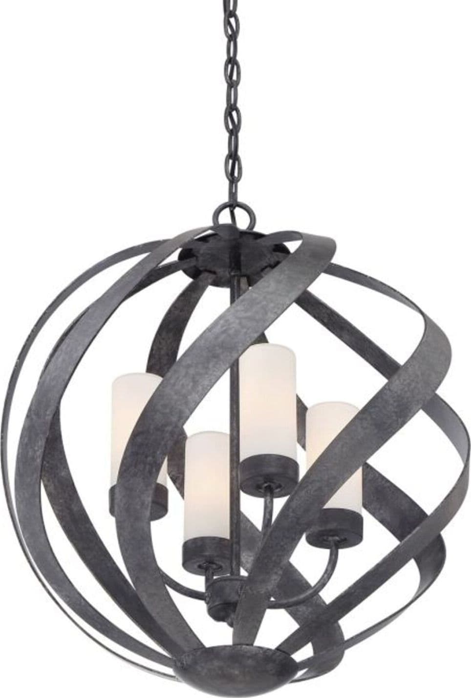 Lampadario Per Esterno Nordico Blacksmith Acciaio Nero Antico Vetro 4 Luci E14 in Faretti da soffitto LuceArt - Montecorvino Pugliano, commercioVirtuoso.it