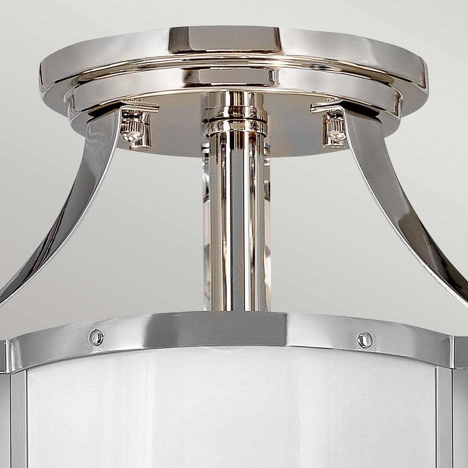 Lampadario Contemporaneo Chance Acciaio Nichel Lucido Vetro Bianco 2 Luci E27 in Lampade a sospensione LuceArt - Montecorvino Pugliano, commercioVirtuoso.it