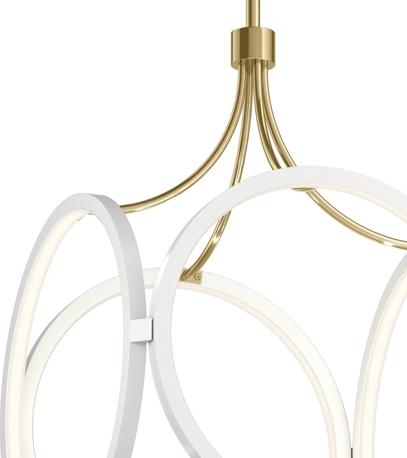 Lampadario Industrial Nordico Ciri Alluminio Bianco Oro Champagne Led 45W 3000K in Lampadari LuceArt - Montecorvino Pugliano, commercioVirtuoso.it