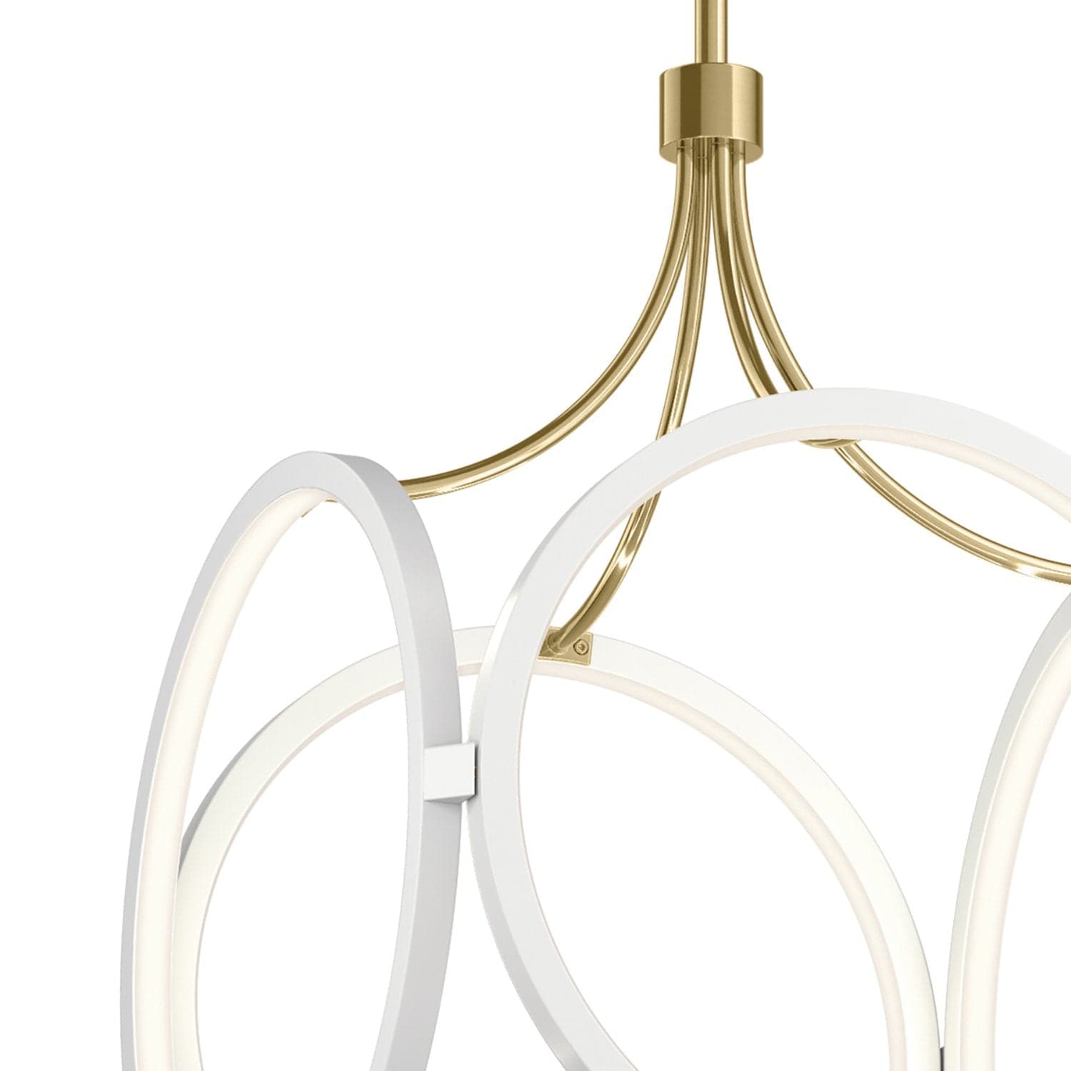 Lampadario Industrial Nordico Ciri Alluminio Bianco Oro Champagne Led 45W 3000K in Lampadari LuceArt - Montecorvino Pugliano, commercioVirtuoso.it