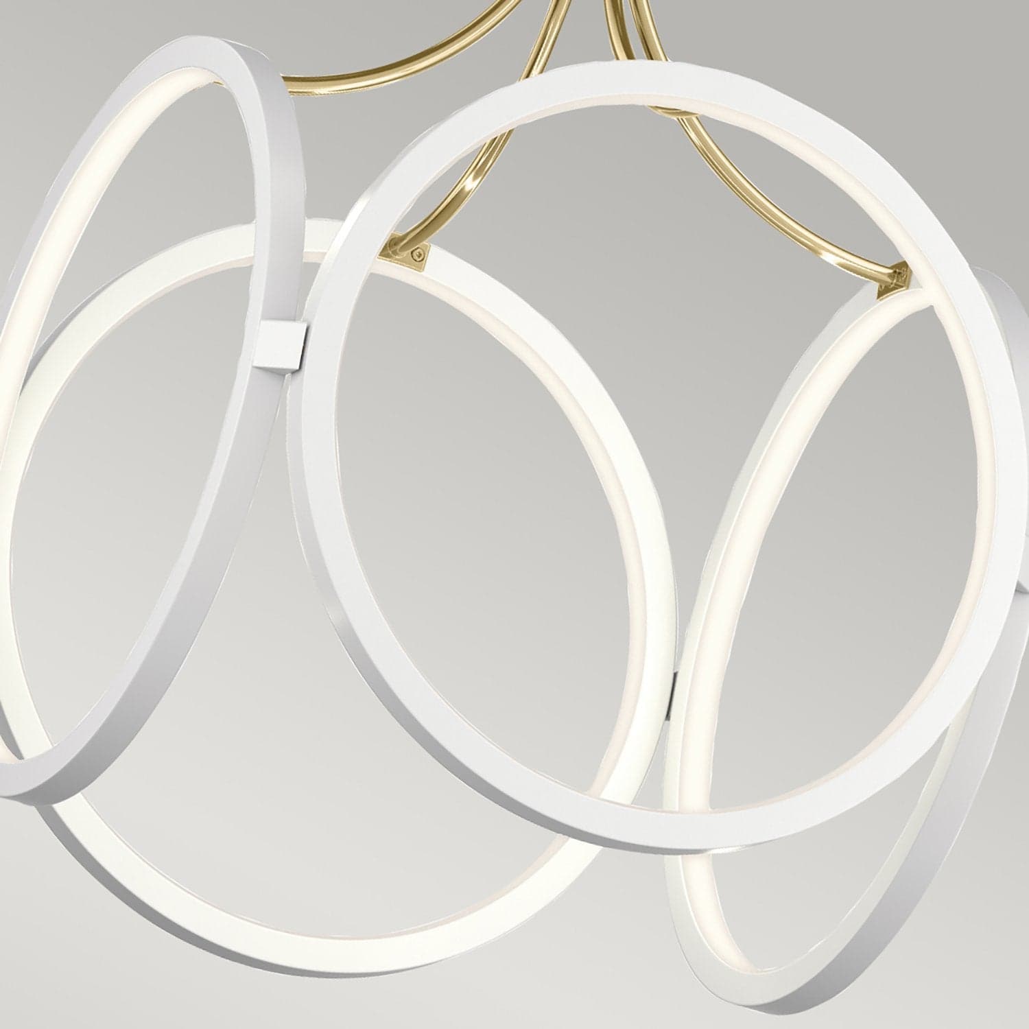 Lampadario Industrial Nordico Ciri Alluminio Bianco Oro Champagne Led 45W 3000K in Lampadari LuceArt - Montecorvino Pugliano, commercioVirtuoso.it