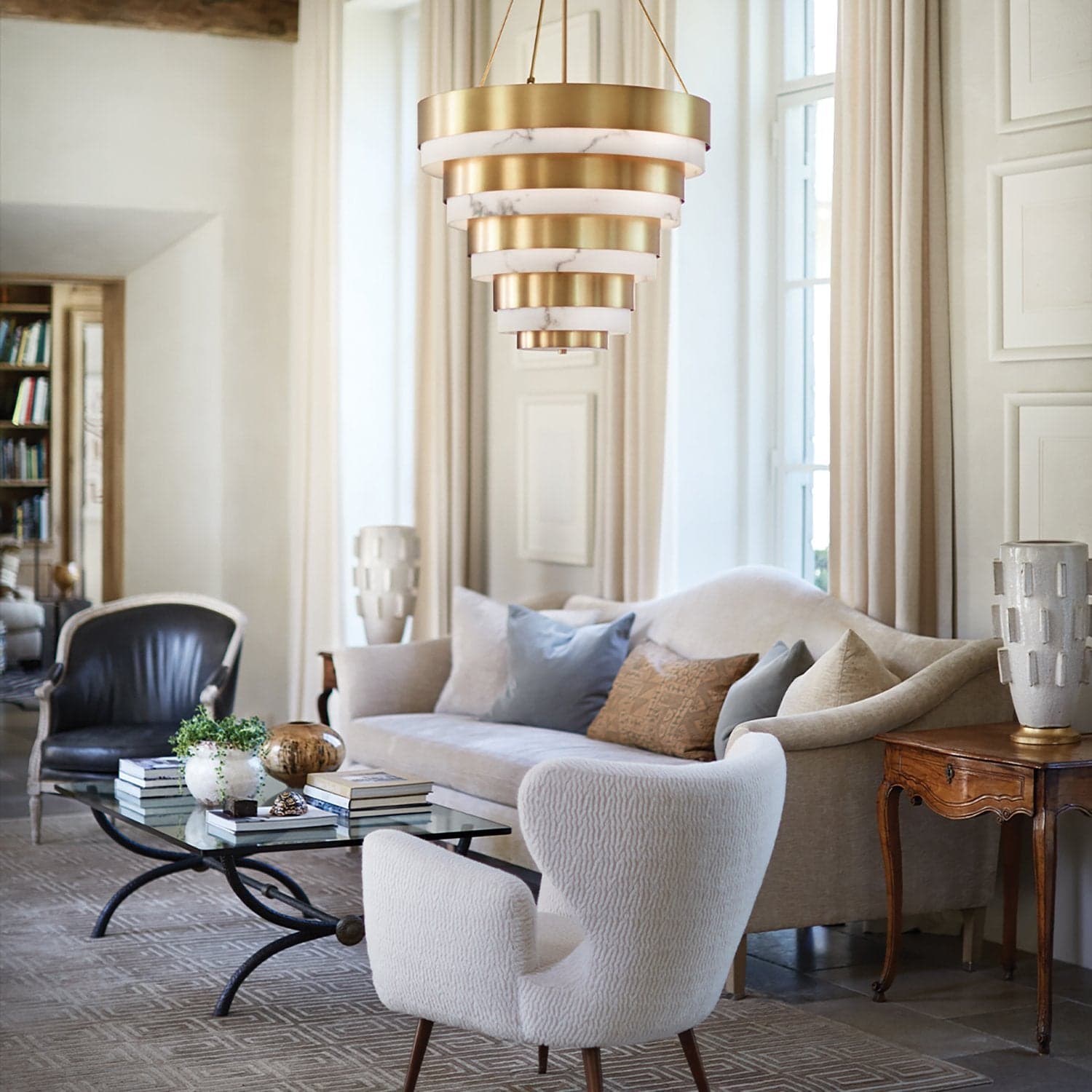 Lampadario Contemporaneo Echelon Acciaio Ottone Antico 8 Luci E14 in Lampade a sospensione LuceArt - Montecorvino Pugliano, commercioVirtuoso.it