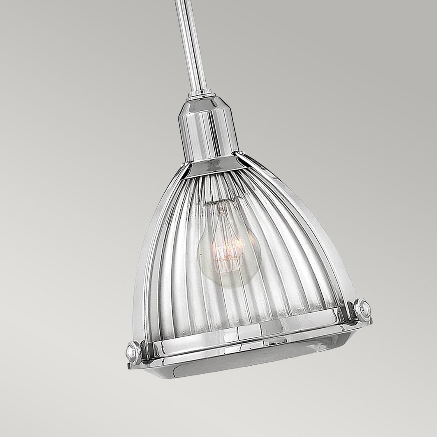 Sospensione Contemporanea Elroy Acciaio Nichel Lucido Vetro 1 Luce E27 in Lampade a sospensione LuceArt - Montecorvino Pugliano, commercioVirtuoso.it