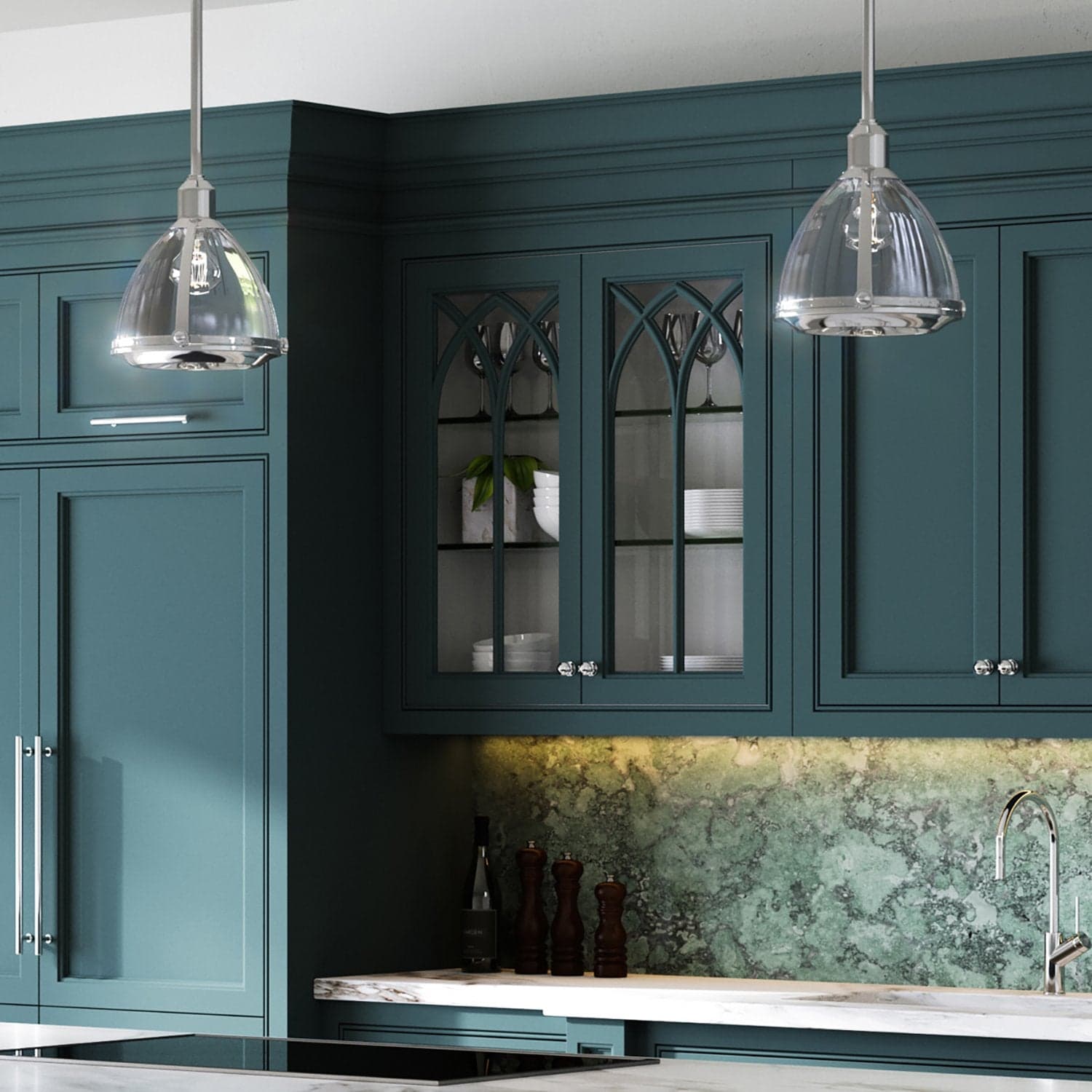 Sospensione Contemporanea Elroy Acciaio Nichel Lucido Vetro 1 Luce E27 in Lampade a sospensione LuceArt - Montecorvino Pugliano, commercioVirtuoso.it