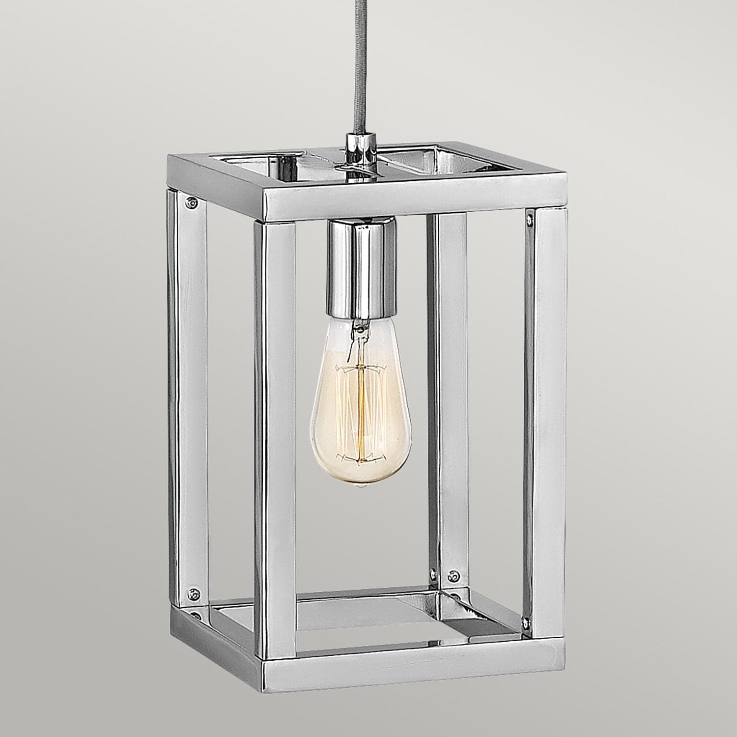 Sospensione Contemporanea Ensemble Acciaio Nichel Lucido 1 Luce E27 in Lampade a sospensione LuceArt - Montecorvino Pugliano, commercioVirtuoso.it