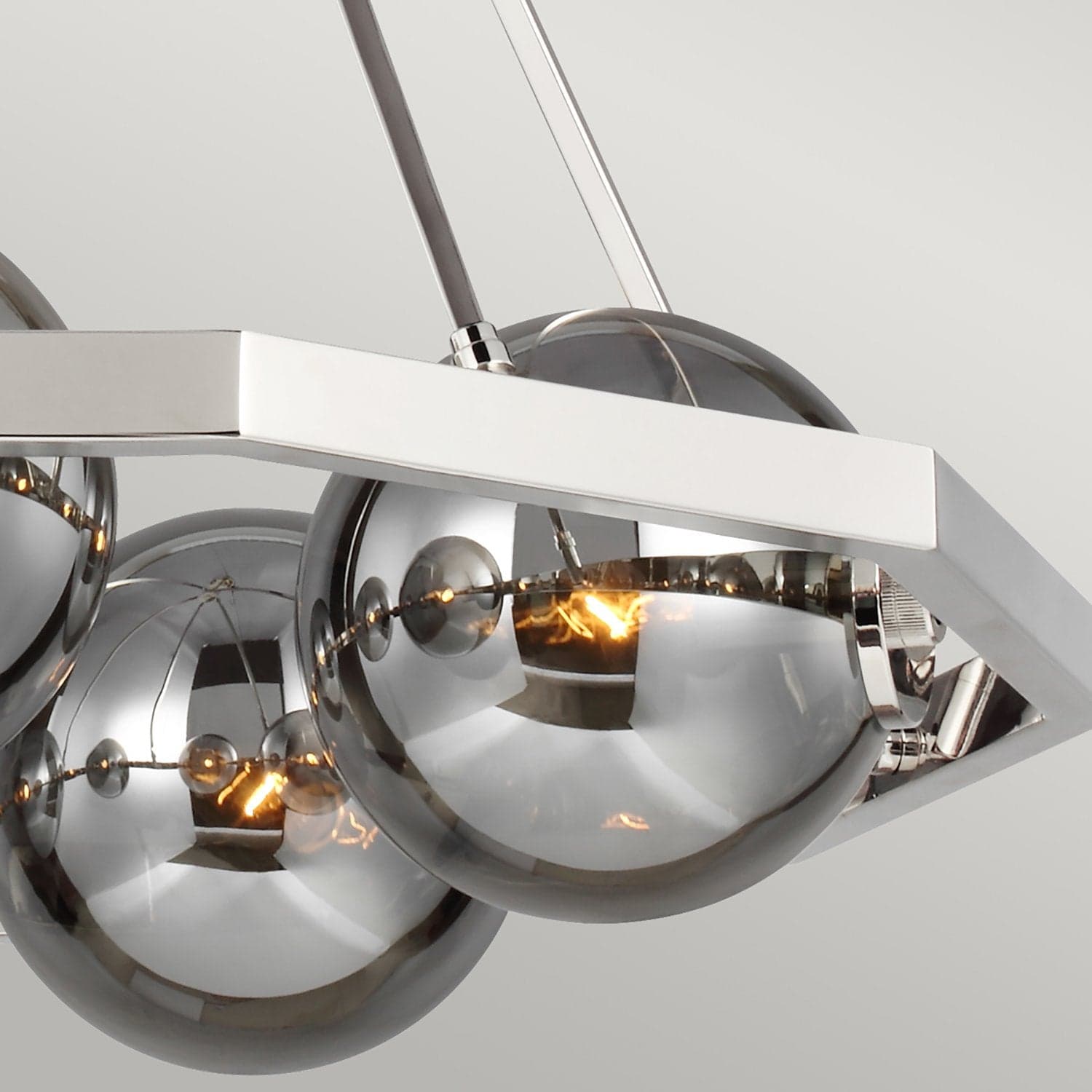 Lampadario Contemporaneo Harper Acciaio Nichel Lucido Vetro 5 Luci E14 in Lampadari LuceArt - Montecorvino Pugliano, commercioVirtuoso.it
