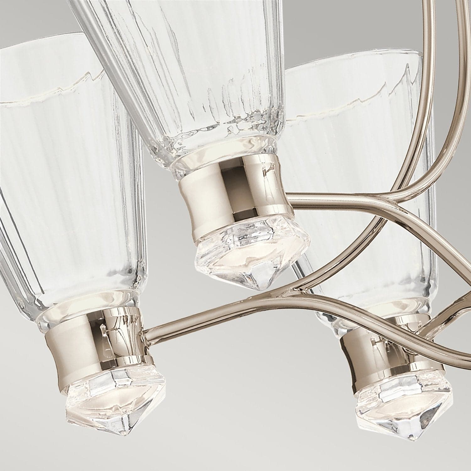 Lampadario Classico Kayva Acciaio Nichel Lucido Vetro Led 36W 3000K 2375Lm in Lampade a sospensione LuceArt - Montecorvino Pugliano, commercioVirtuoso.it