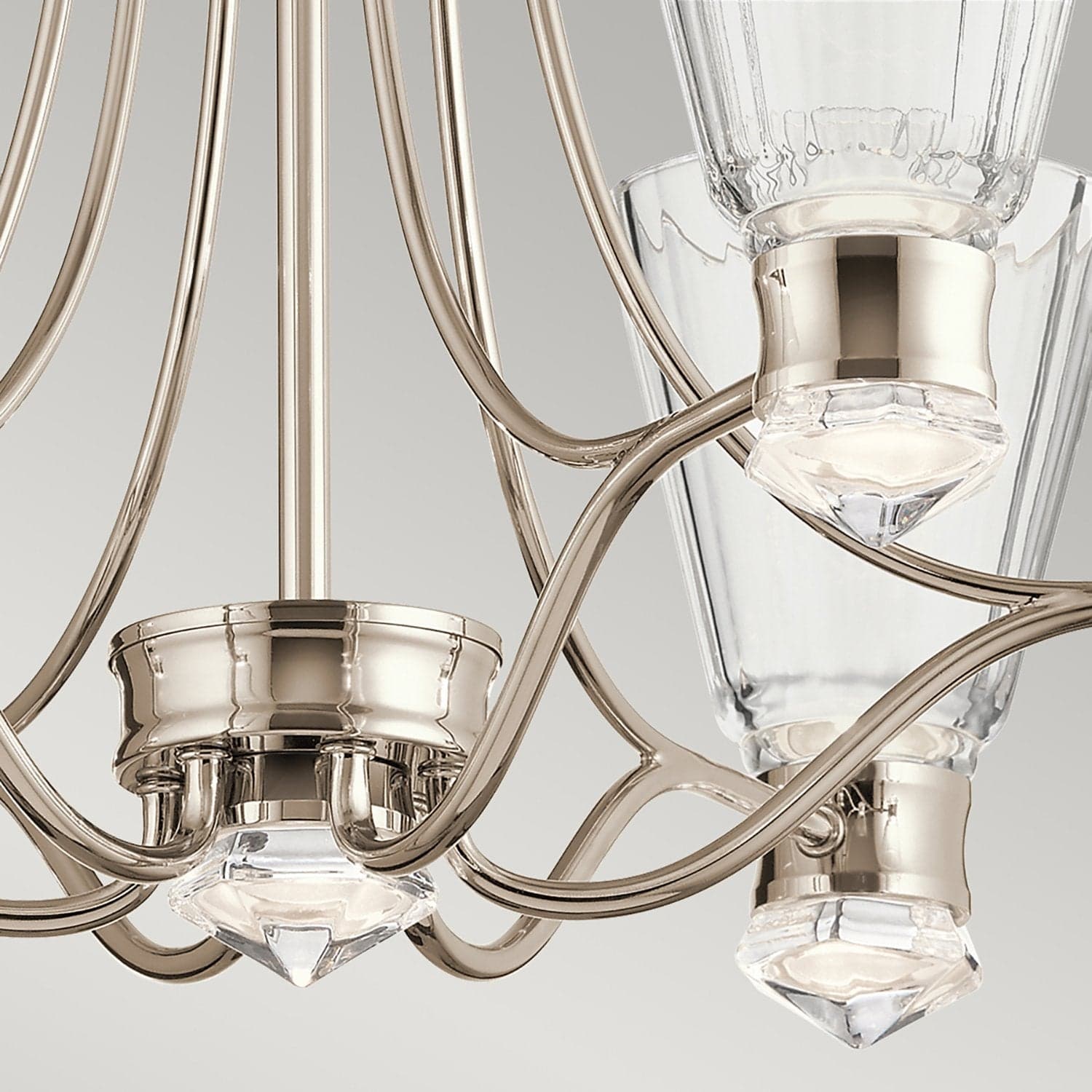 Lampadario Classico Kayva Acciaio Nichel Lucido Vetro Led 36W 3000K 2375Lm in Lampade a sospensione LuceArt - Montecorvino Pugliano, commercioVirtuoso.it