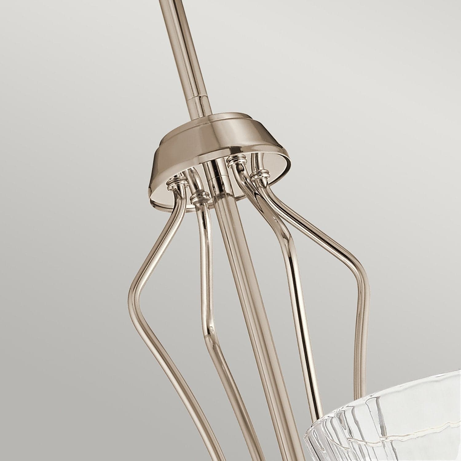 Lampadario Classico Kayva Acciaio Nichel Lucido Vetro Led 24W 3000K 1625Lm in Lampadari LuceArt - Montecorvino Pugliano, commercioVirtuoso.it