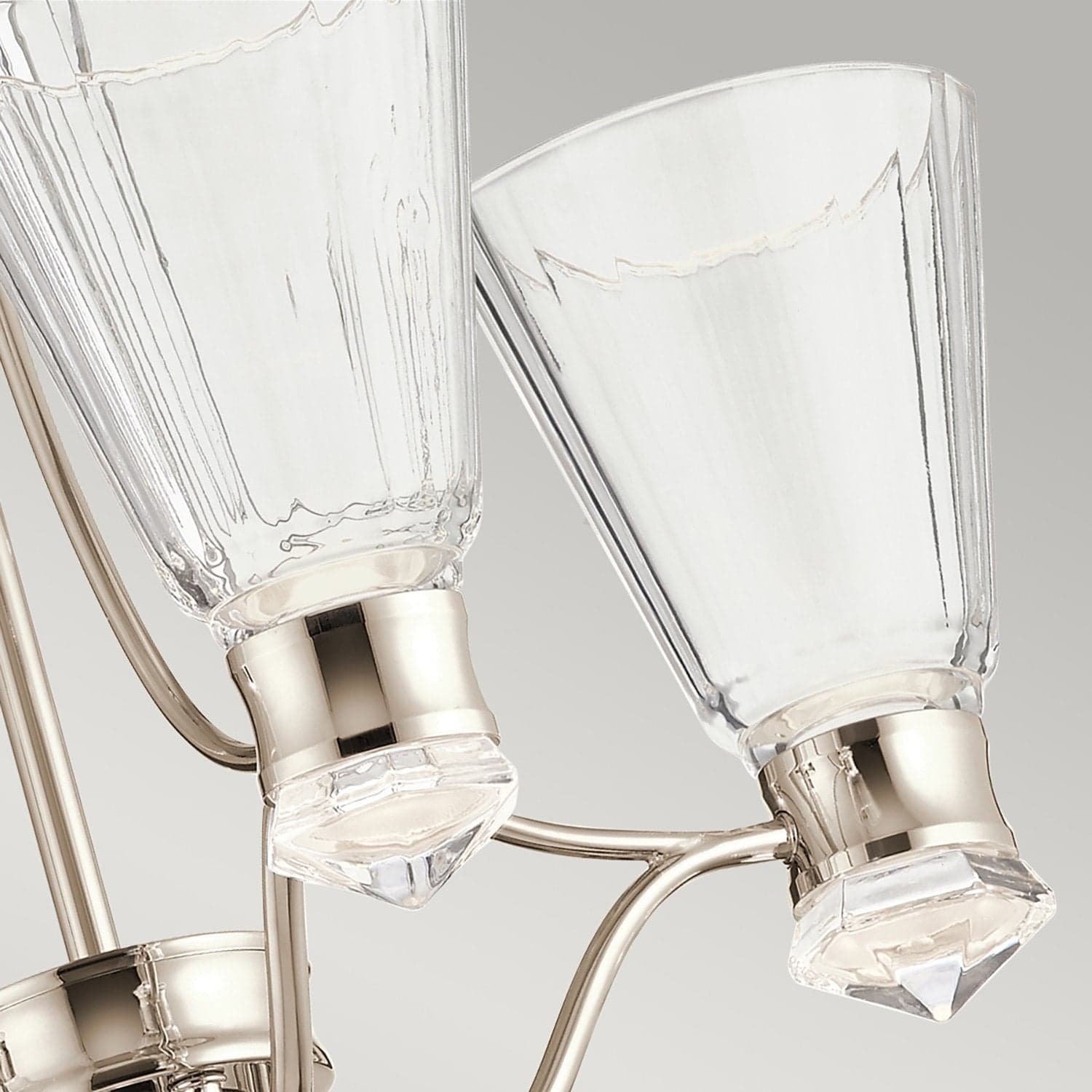 Lampadario Classico Kayva Acciaio Nichel Lucido Vetro Led 24W 3000K 1625Lm in Lampadari LuceArt - Montecorvino Pugliano, commercioVirtuoso.it
