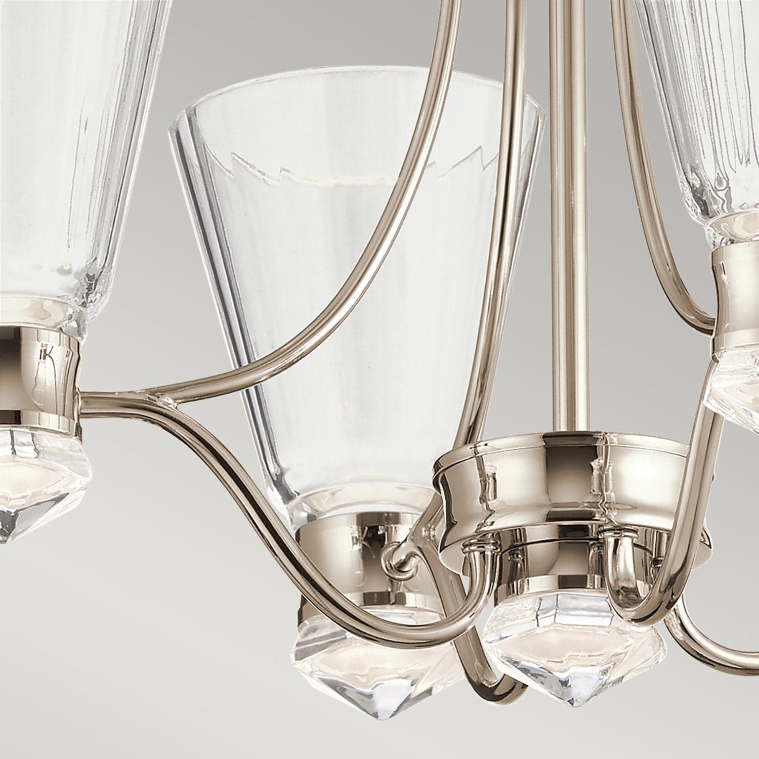 Lampadario Classico Kayva Acciaio Nichel Lucido Vetro Led 24W 3000K 1625Lm in Lampadari LuceArt - Montecorvino Pugliano, commercioVirtuoso.it