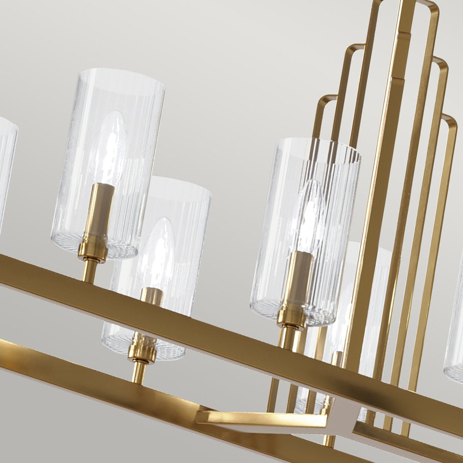 Lampadario Contemporaneo Kimrose Acciaio Ottone Spazzolato Vetro 10 Luci E14 in Lampadari LuceArt - Montecorvino Pugliano, commercioVirtuoso.it