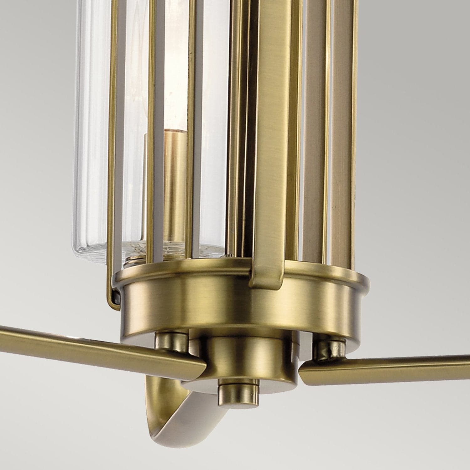 Lampadario Contemporaneo Kimrose Acciaio Ottone Spazzolato Vetro 3 Luci E14 in Lampade a sospensione LuceArt - Montecorvino Pugliano, commercioVirtuoso.it