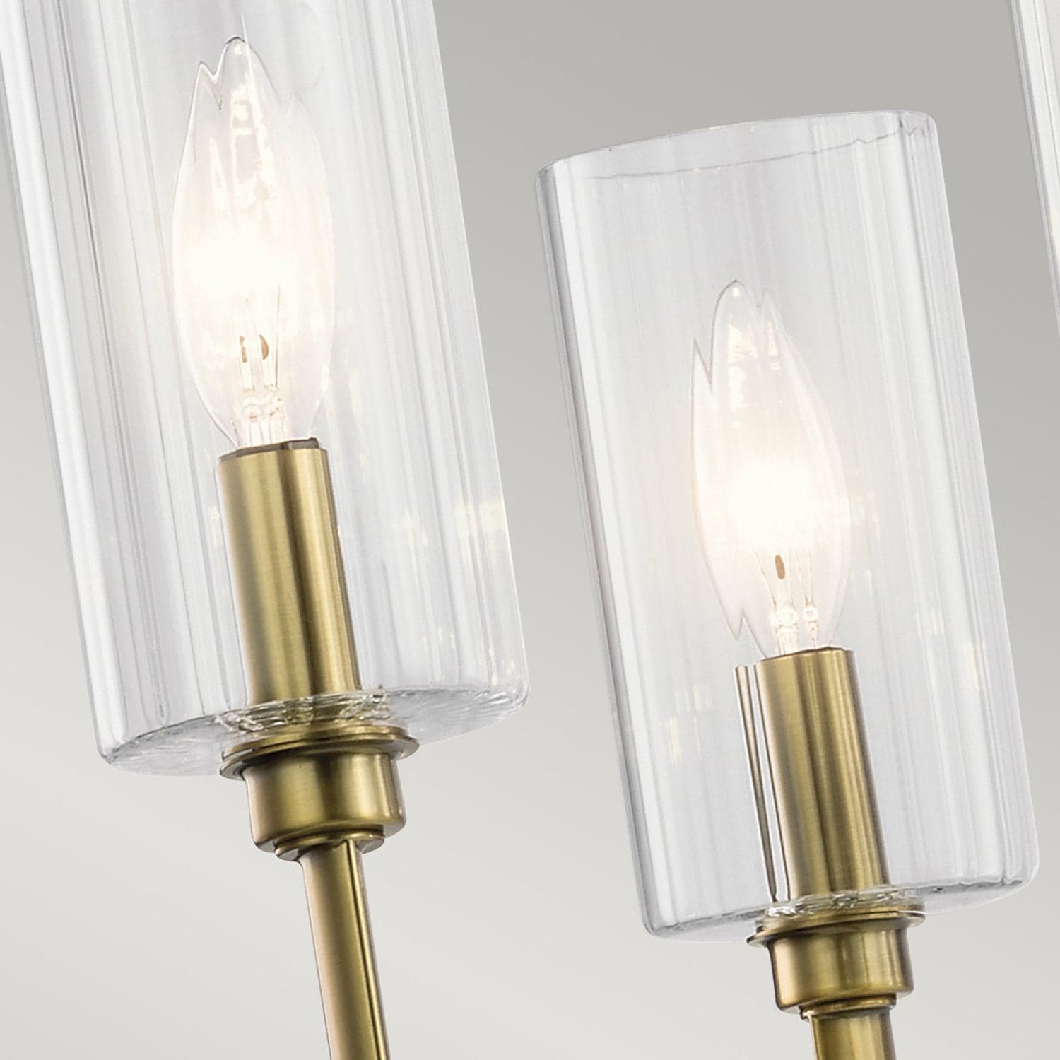 Lampadario Contemporaneo Kimrose Acciaio Ottone Spazzolato Vetro 6 Luci E14 in Lampade a sospensione LuceArt - Montecorvino Pugliano, commercioVirtuoso.it