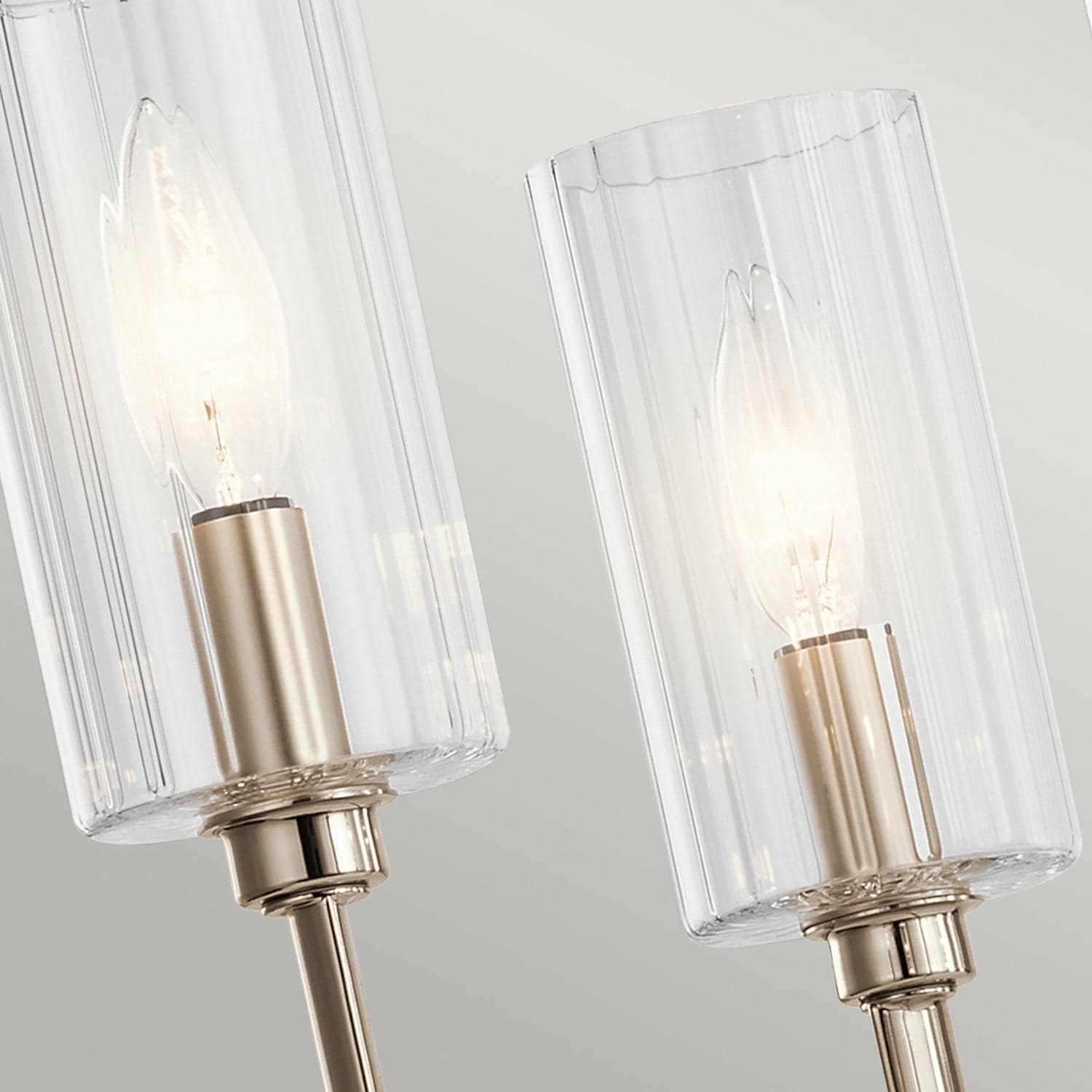 Lampadario Contemporaneo Kimrose Acciaio Nichel Lucido Vetro 6 Luci E14 in Lampadari LuceArt - Montecorvino Pugliano, commercioVirtuoso.it