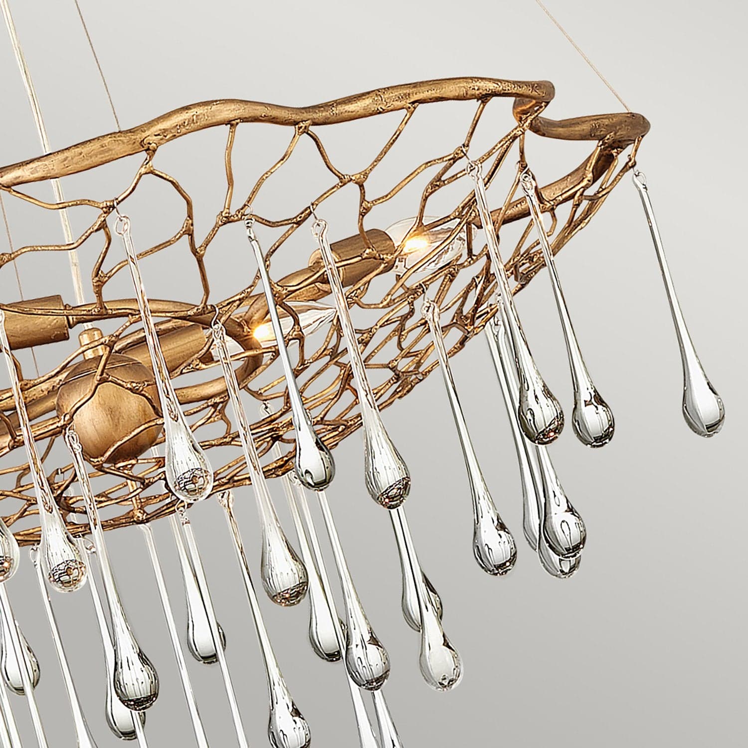 Lampadario Contemporaneo Laguna Acciaio Oro Brunito Vetro 4 Luci E14 in Lampadari LuceArt - Montecorvino Pugliano, commercioVirtuoso.it