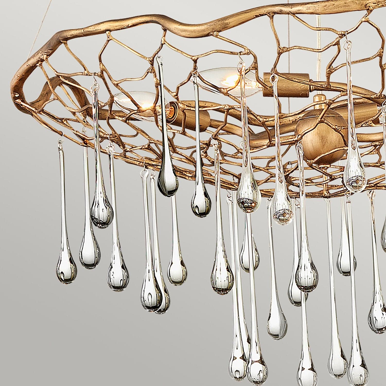 Lampadario Contemporaneo Laguna Acciaio Oro Brunito Vetro 4 Luci E14 in Lampadari LuceArt - Montecorvino Pugliano, commercioVirtuoso.it