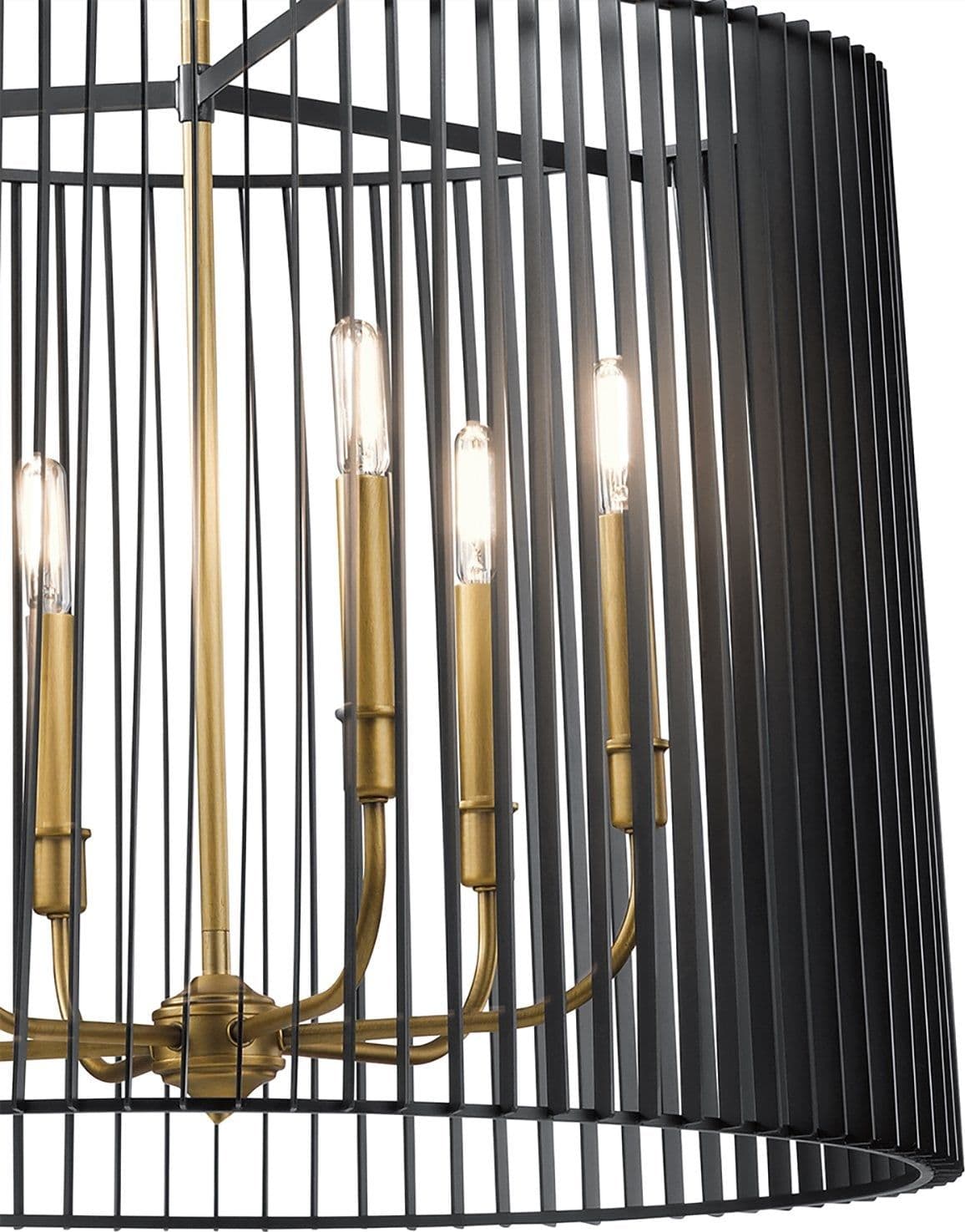 Lampadario Contemporaneo Linara Acciaio Nero Ottone Naturale Ottone 6 Luci E14 in Lampade a sospensione LuceArt - Montecorvino Pugliano, commercioVirtuoso.it