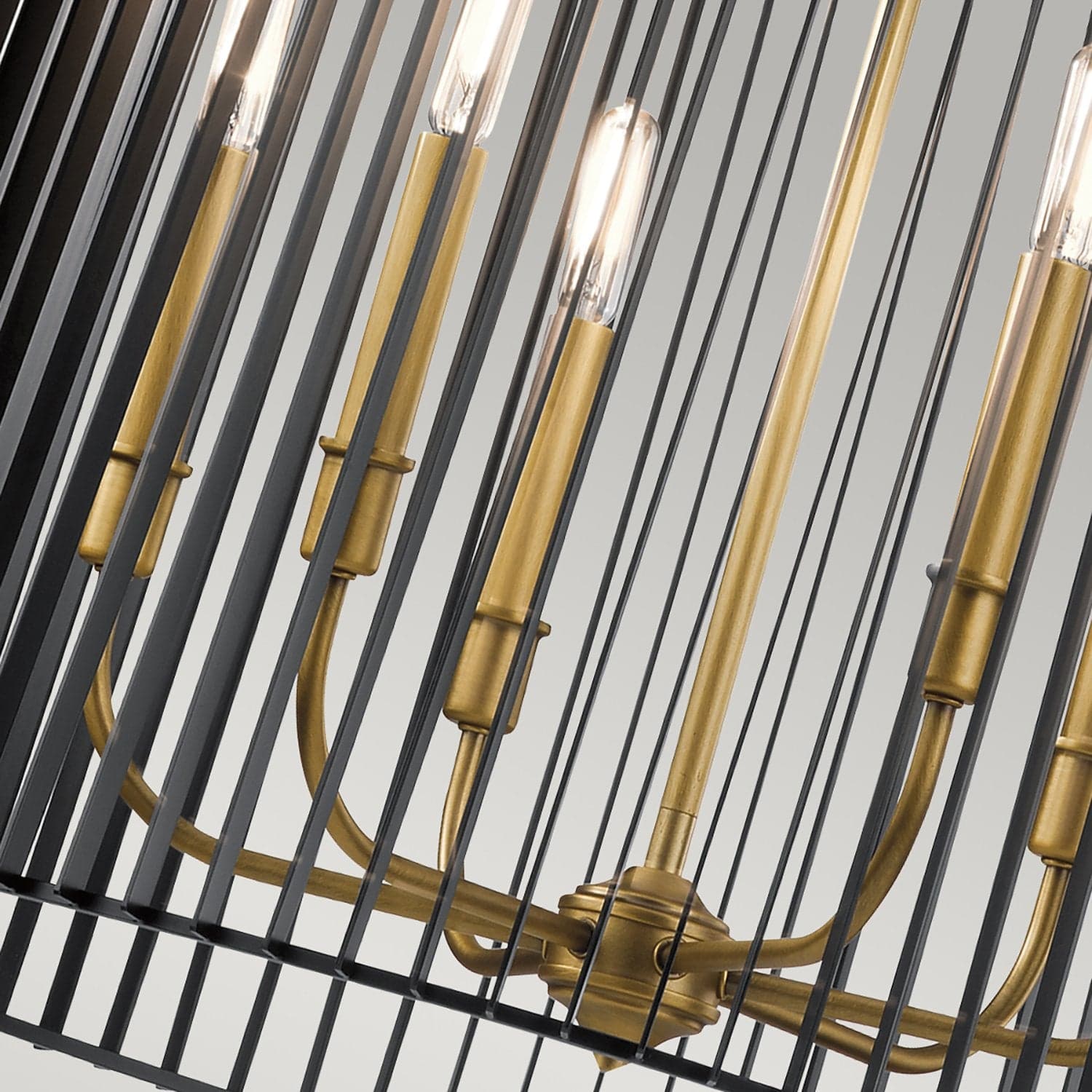 Lampadario Contemporaneo Linara Acciaio Nero Ottone Naturale Ottone 6 Luci E14 in Lampade a sospensione LuceArt - Montecorvino Pugliano, commercioVirtuoso.it