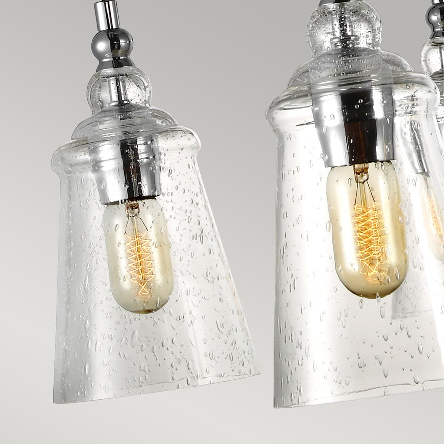 Lampadario Industrial Nordico Loras Acciaio Vetro 6 Luci E27 in Lampade a sospensione LuceArt - Montecorvino Pugliano, commercioVirtuoso.it