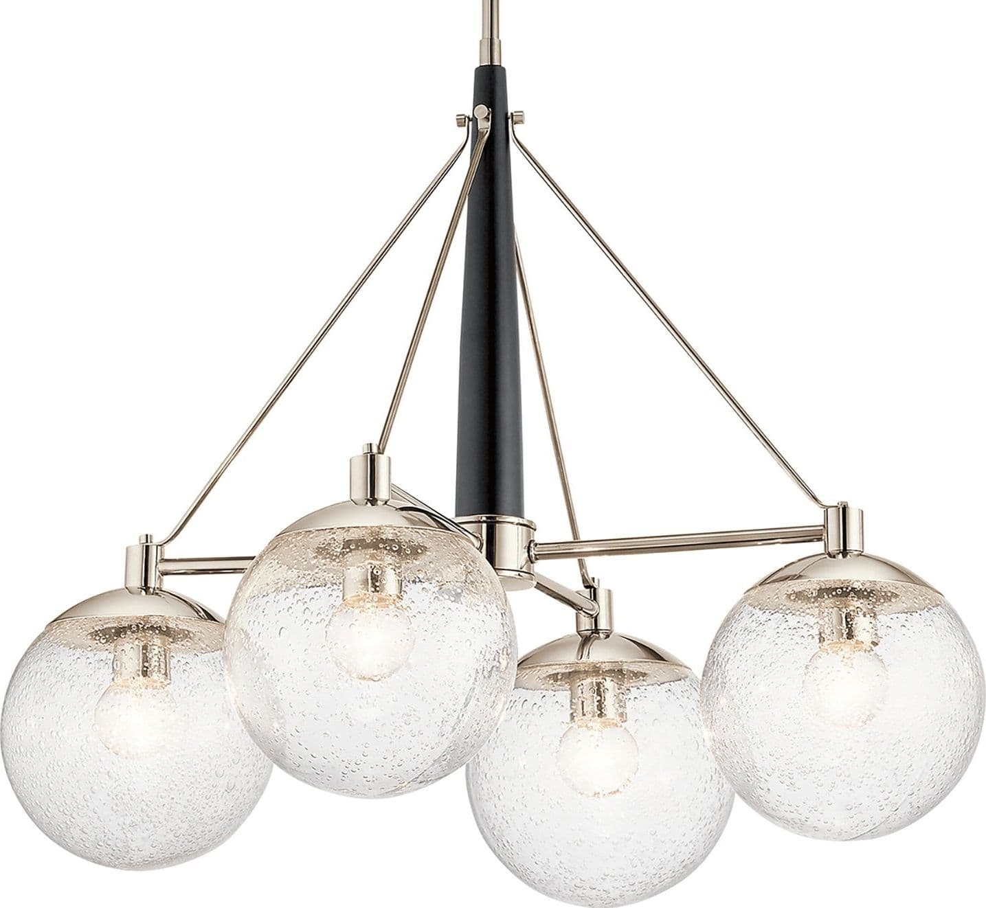 Lampadario Contemporaneo Marilyn Acciaio Nichel Lucido Vetro 4 Luci E27 in Lampadari LuceArt - Montecorvino Pugliano, commercioVirtuoso.it