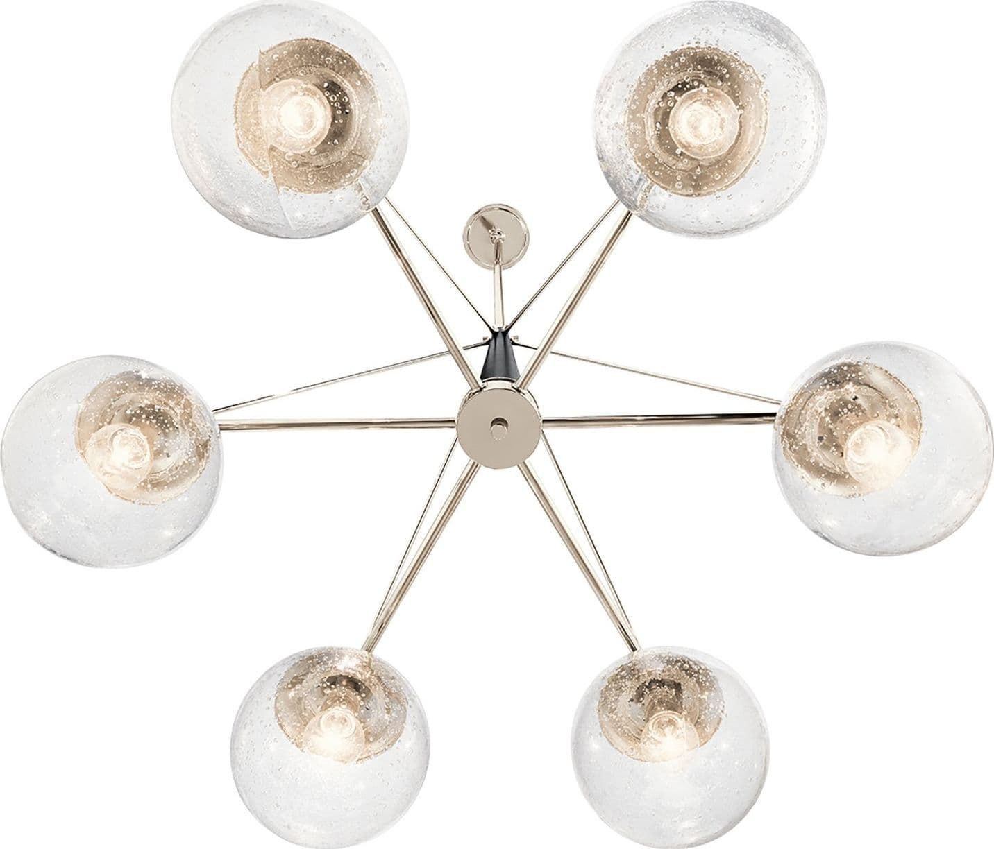 Lampadario Contemporaneo Marilyn Acciaio Nichel Lucido Vetro 6 Luci E27 in Lampadari LuceArt - Montecorvino Pugliano, commercioVirtuoso.it