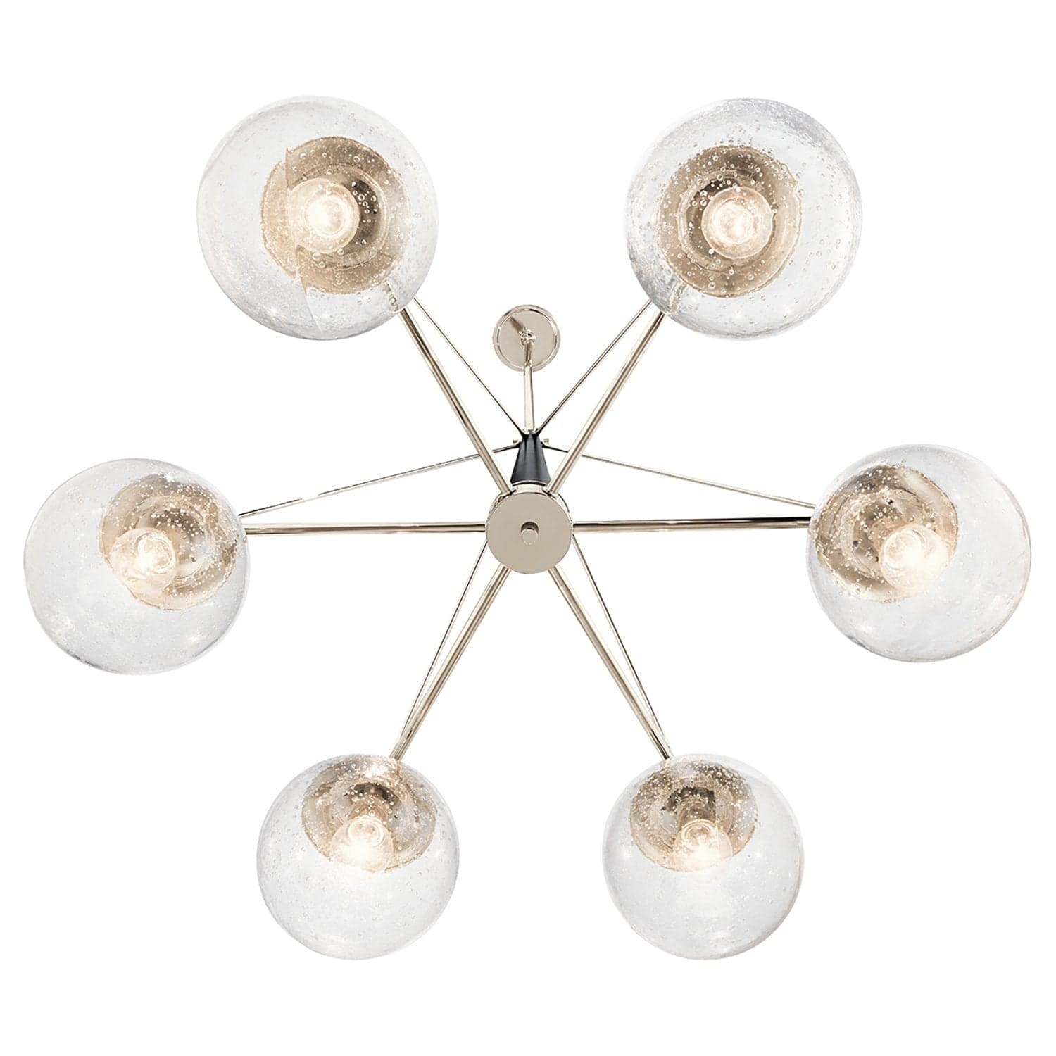 Lampadario Contemporaneo Marilyn Acciaio Nichel Lucido Vetro 6 Luci E27 in Lampadari LuceArt - Montecorvino Pugliano, commercioVirtuoso.it