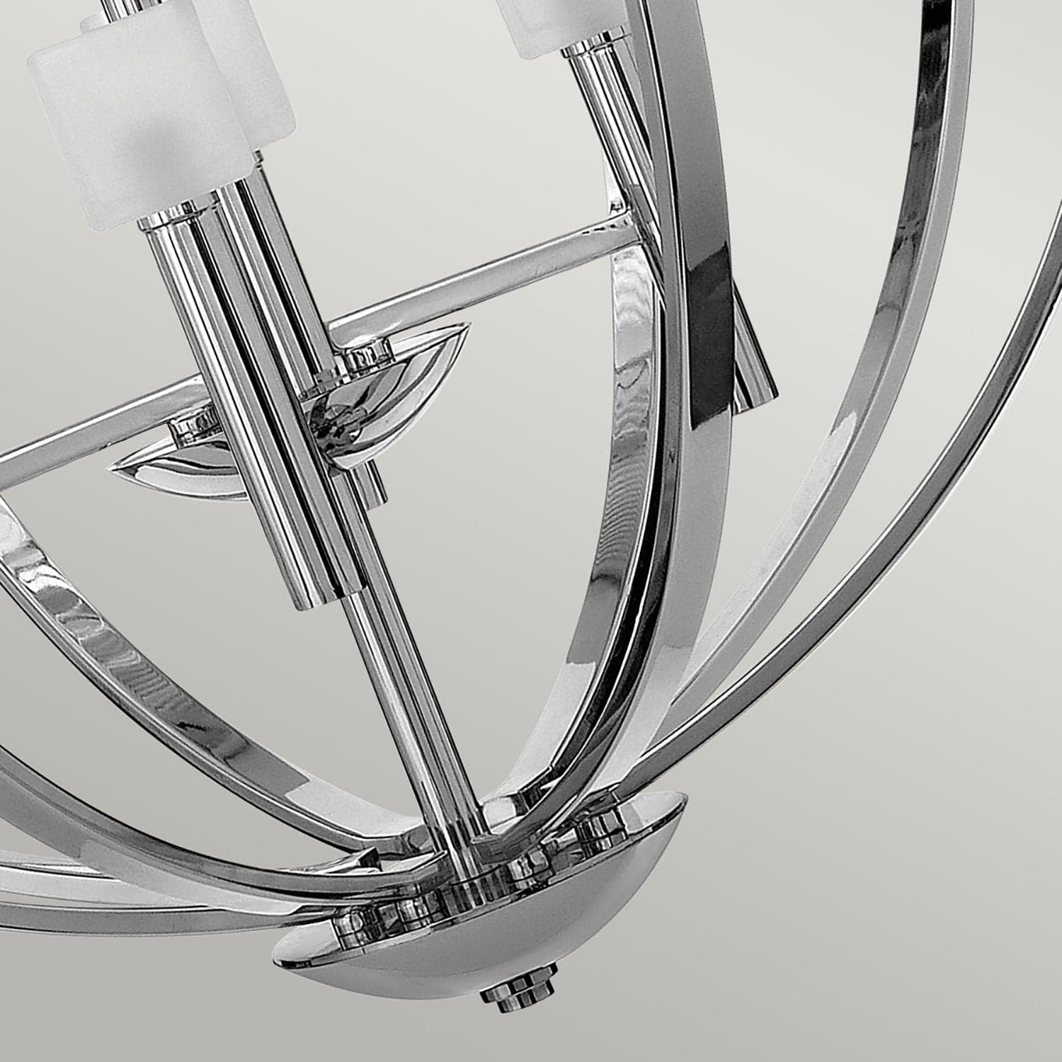 Lampadario Industrial Nordico Mondo Acciaio Cromo Lucido Vetro 8 Luci G9 3 Led in Lampade a sospensione LuceArt - Montecorvino Pugliano, commercioVirtuoso.it