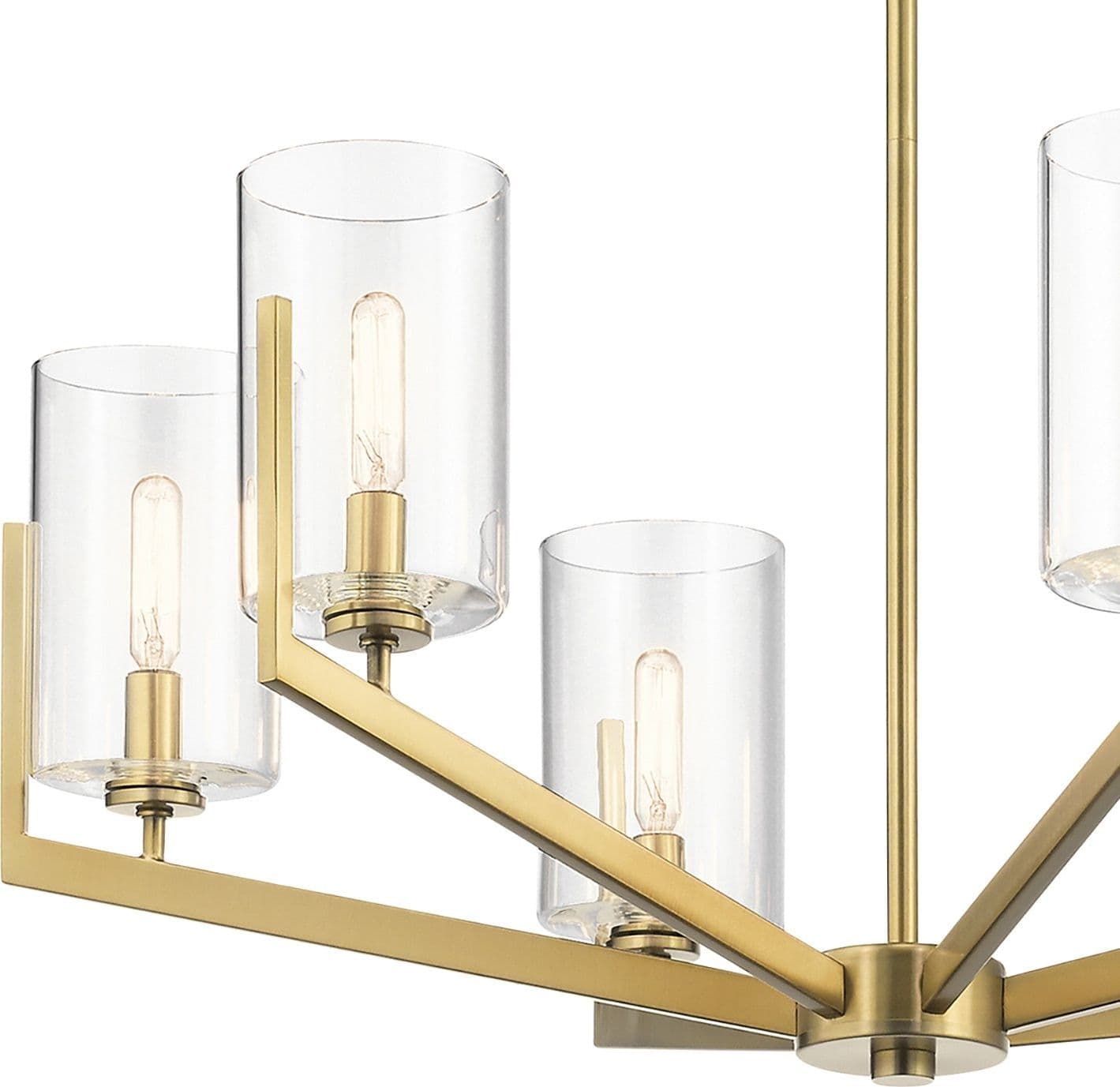 Lampadario Contemporaneo Nye Acciaio Ottone Naturale Spazzolato 6 Luci E14 in Lampade a sospensione LuceArt - Montecorvino Pugliano, commercioVirtuoso.it