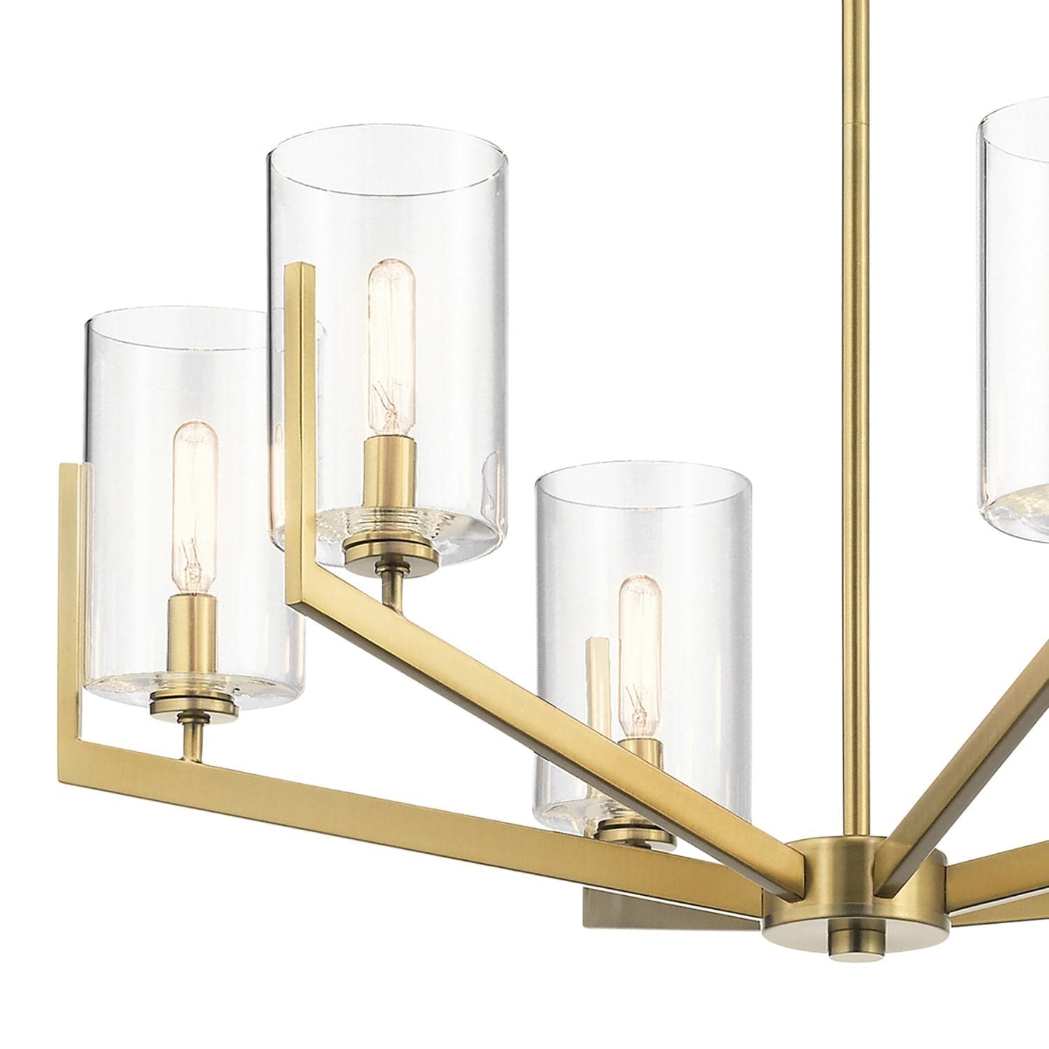 Lampadario Contemporaneo Nye Acciaio Ottone Naturale Spazzolato 6 Luci E14 in Lampade a sospensione LuceArt - Montecorvino Pugliano, commercioVirtuoso.it