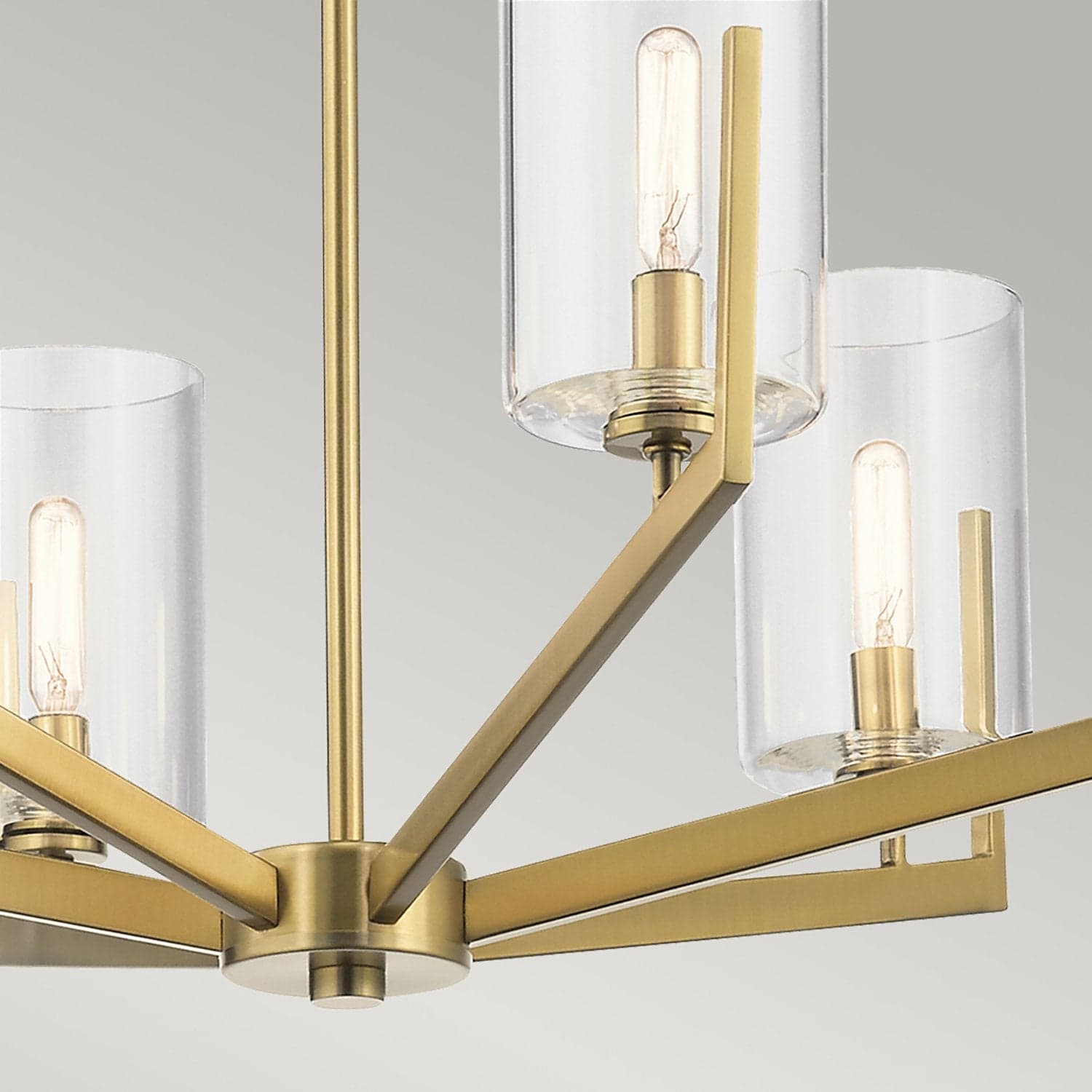 Lampadario Contemporaneo Nye Acciaio Ottone Naturale Spazzolato 6 Luci E14 in Lampade a sospensione LuceArt - Montecorvino Pugliano, commercioVirtuoso.it