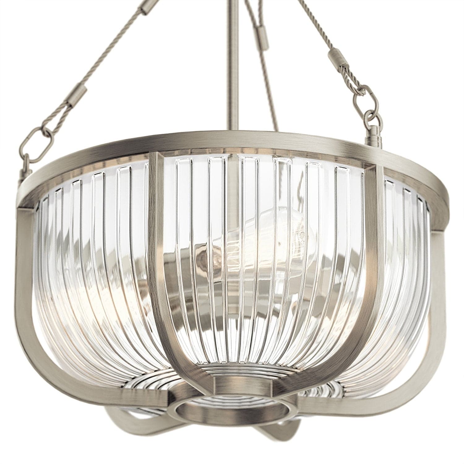 Lampadario Contemporaneo Roux Acciaio Nichel Spazzolato 3 Luci E27 in Lampadari LuceArt - Montecorvino Pugliano, commercioVirtuoso.it