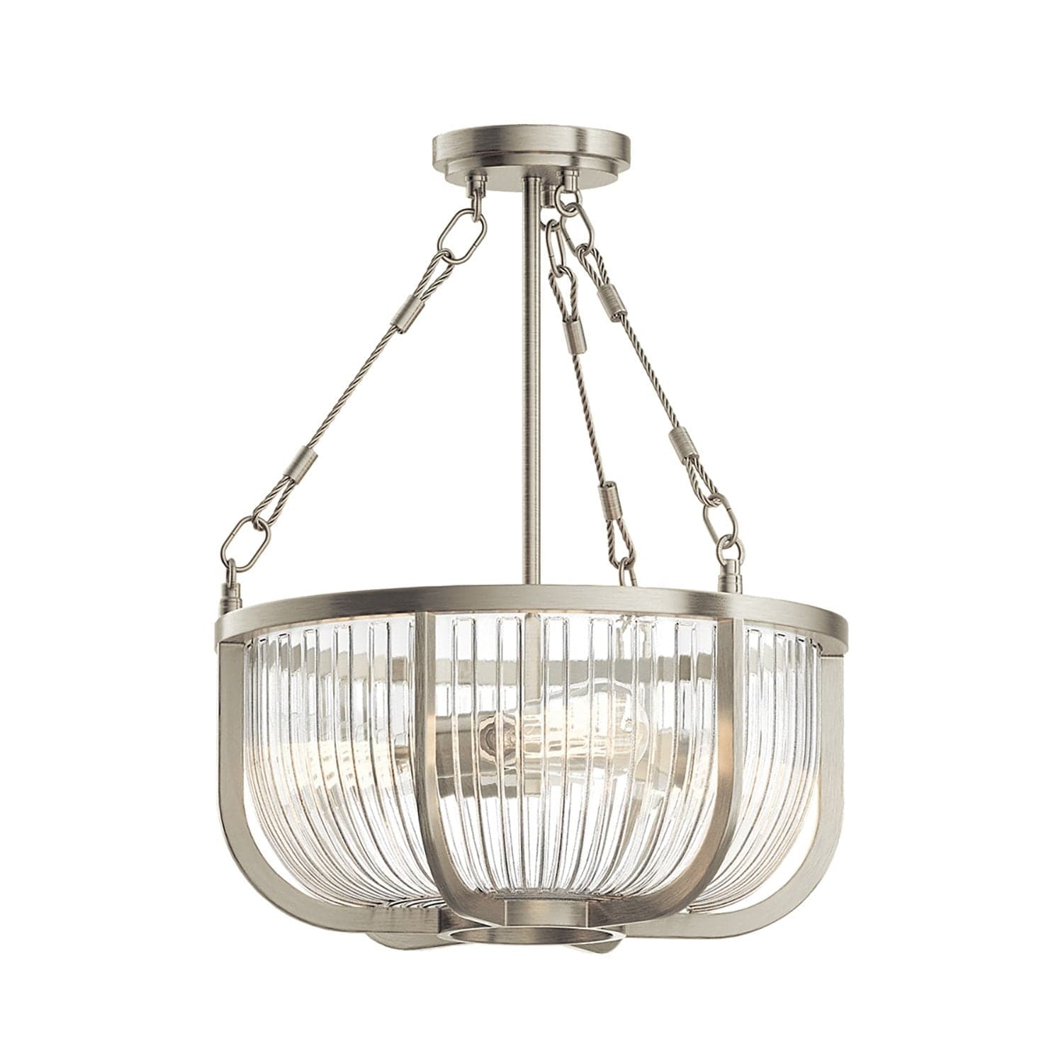 Lampadario Contemporaneo Roux Acciaio Nichel Spazzolato 3 Luci E27 in Lampadari LuceArt - Montecorvino Pugliano, commercioVirtuoso.it