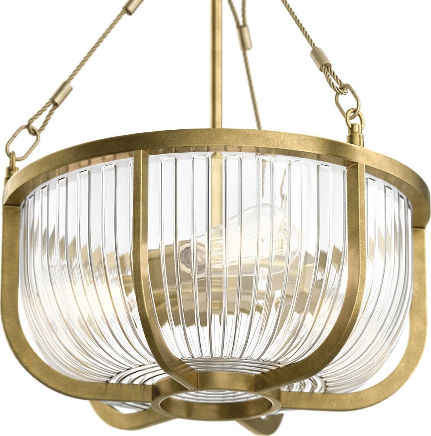 Lampadario Contemporaneo Roux Acciaio Ottone Naturale 3 Luci E27 in Lampade a sospensione LuceArt - Montecorvino Pugliano, commercioVirtuoso.it