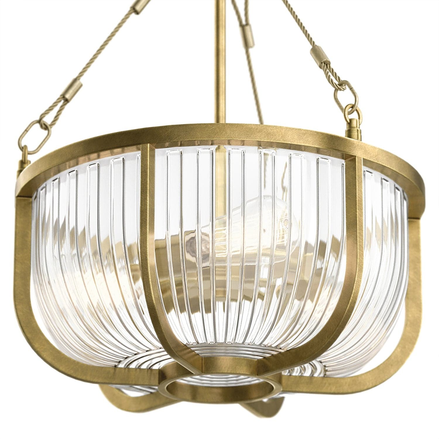 Lampadario Contemporaneo Roux Acciaio Ottone Naturale 3 Luci E27 in Lampade a sospensione LuceArt - Montecorvino Pugliano, commercioVirtuoso.it