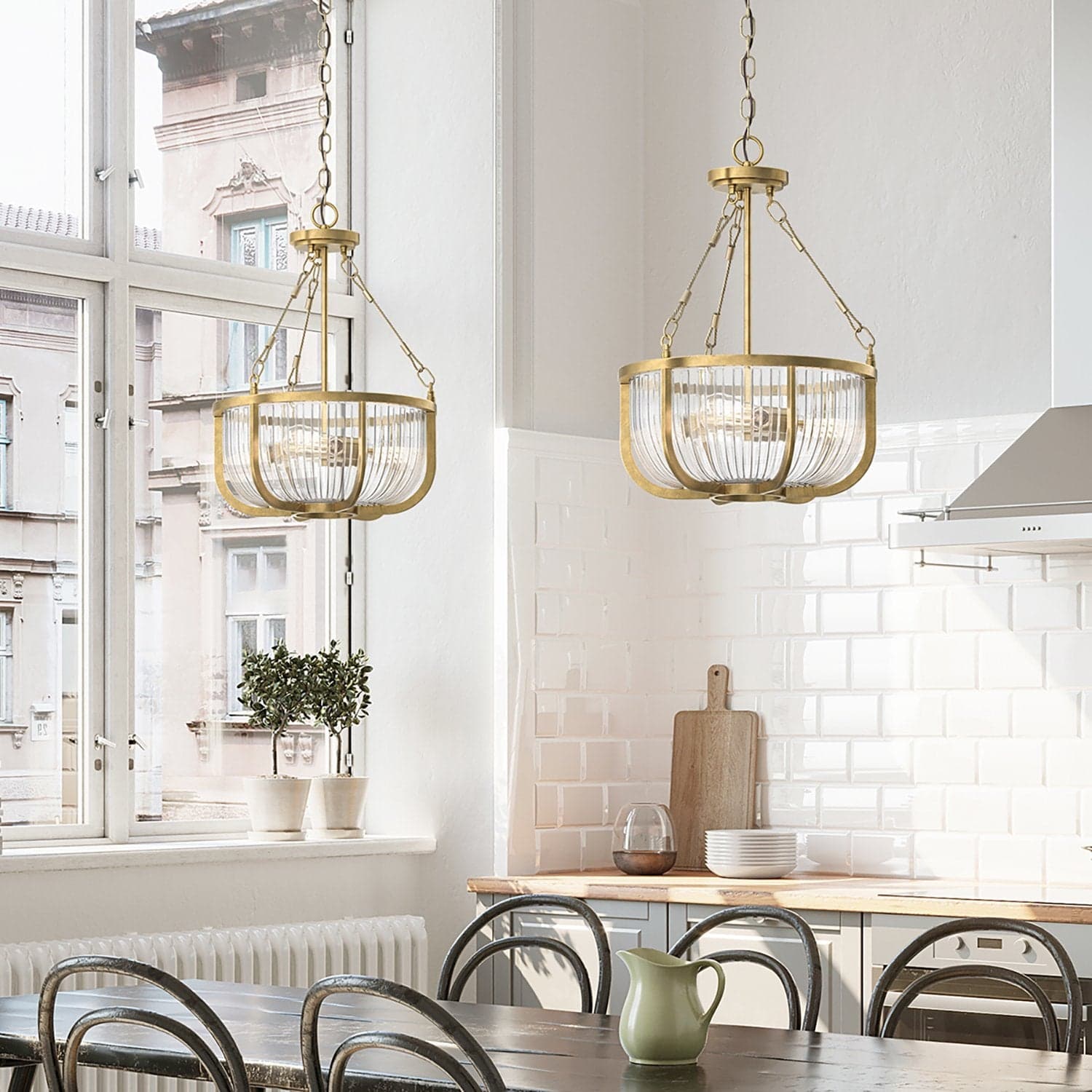 Lampadario Contemporaneo Roux Acciaio Ottone Naturale 3 Luci E27 in Lampade a sospensione LuceArt - Montecorvino Pugliano, commercioVirtuoso.it