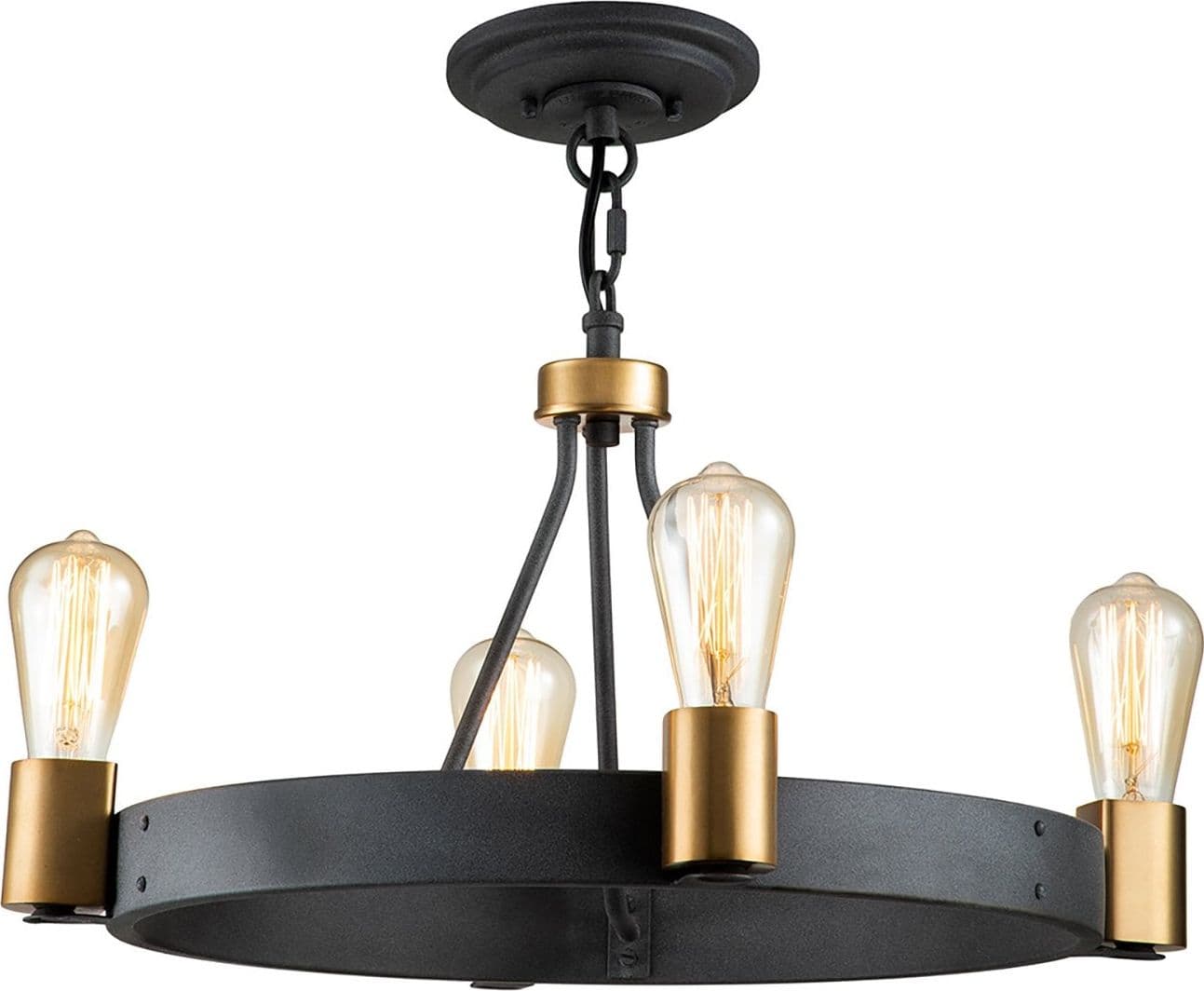 Lampadario Industrial Nordico Silas Acciaio Zinco Antico Ottone 4 Luci E27 in Lampade a sospensione LuceArt - Montecorvino Pugliano, commercioVirtuoso.it