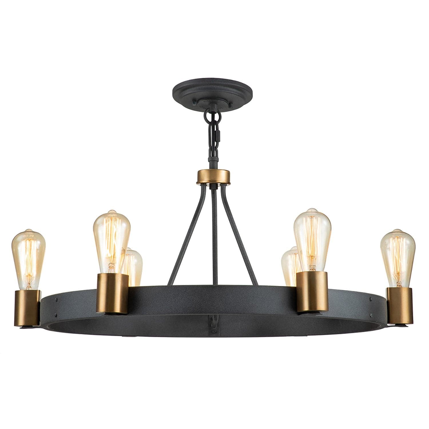 Lampadario Industrial Nordico Silas Acciaio Zinco Antico Ottone 6 Luci E27 in Lampade a sospensione LuceArt - Montecorvino Pugliano, commercioVirtuoso.it