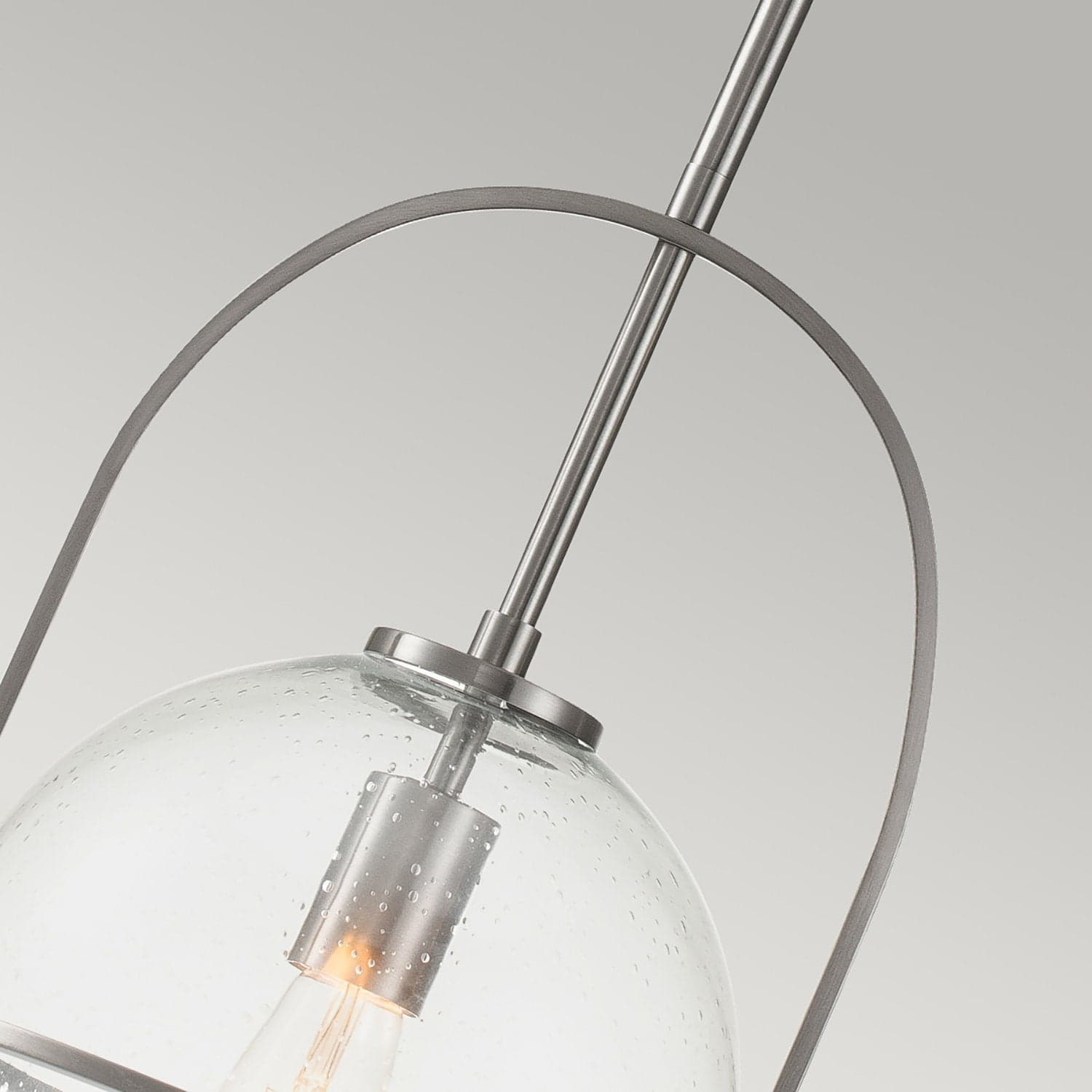 Sospensione Industrial Nordica Somerset Acciaio Nichel Spazzolato Vetro Luce E27 in Lampade a sospensione LuceArt - Montecorvino Pugliano, commercioVirtuoso.it