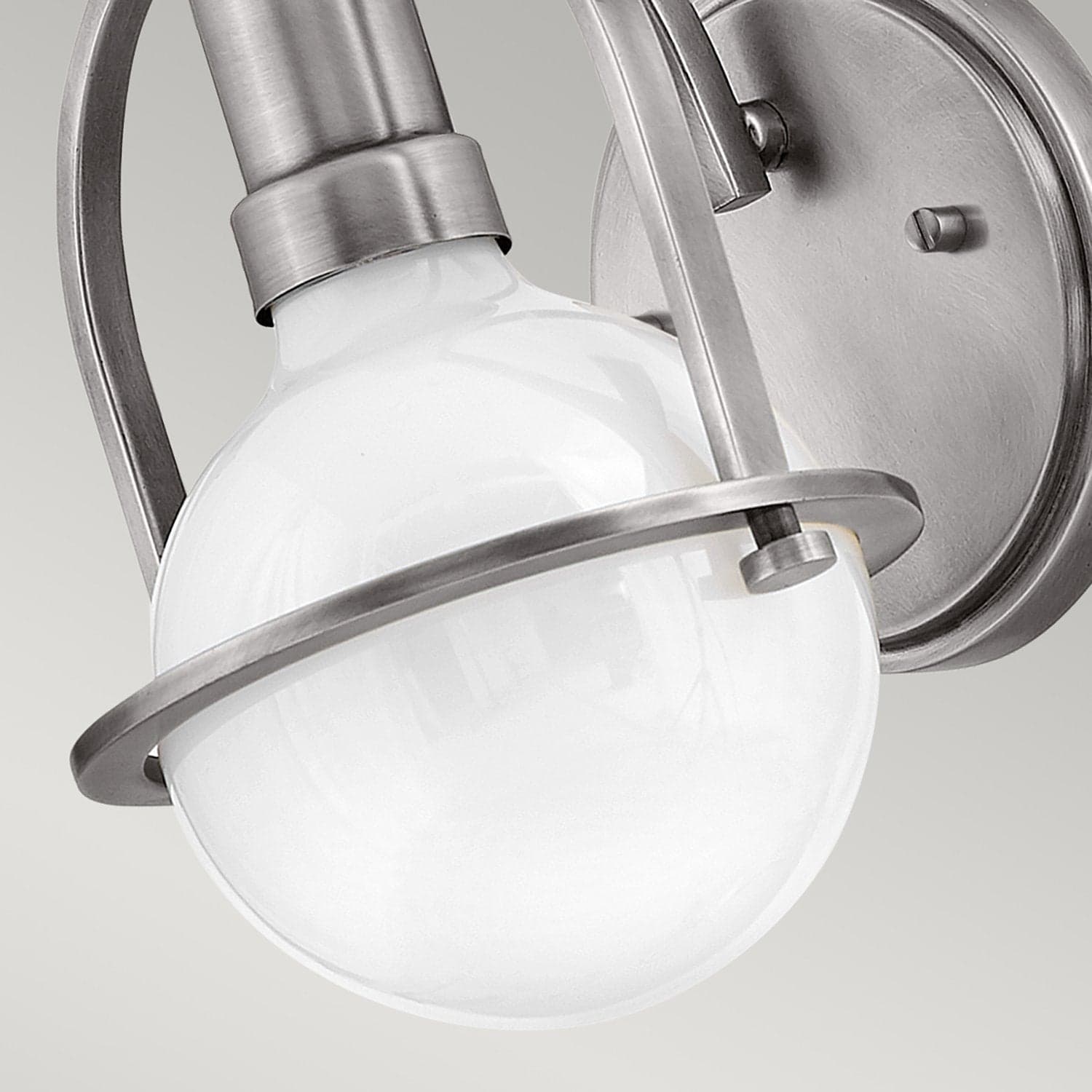 Applique Industrial Nordico Somerset Acciaio Nichel Spazzolato Vetro 1 Luce E27 in Applique LuceArt - Montecorvino Pugliano, commercioVirtuoso.it