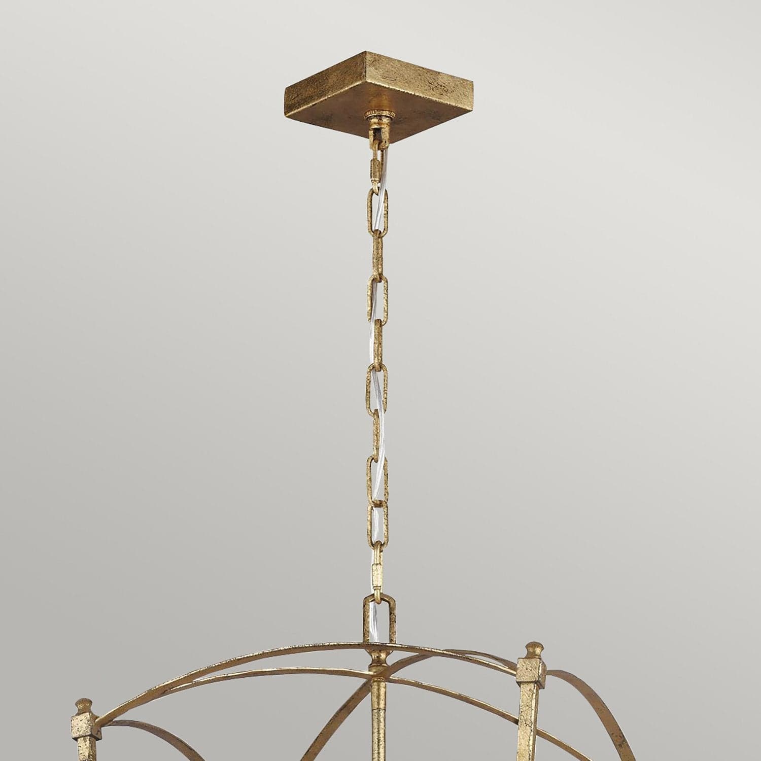 Lampadario Industrial Nordico Thayer Acciaio Doratura Anticata 4 Luci E14 in Lampade a sospensione LuceArt - Montecorvino Pugliano, commercioVirtuoso.it