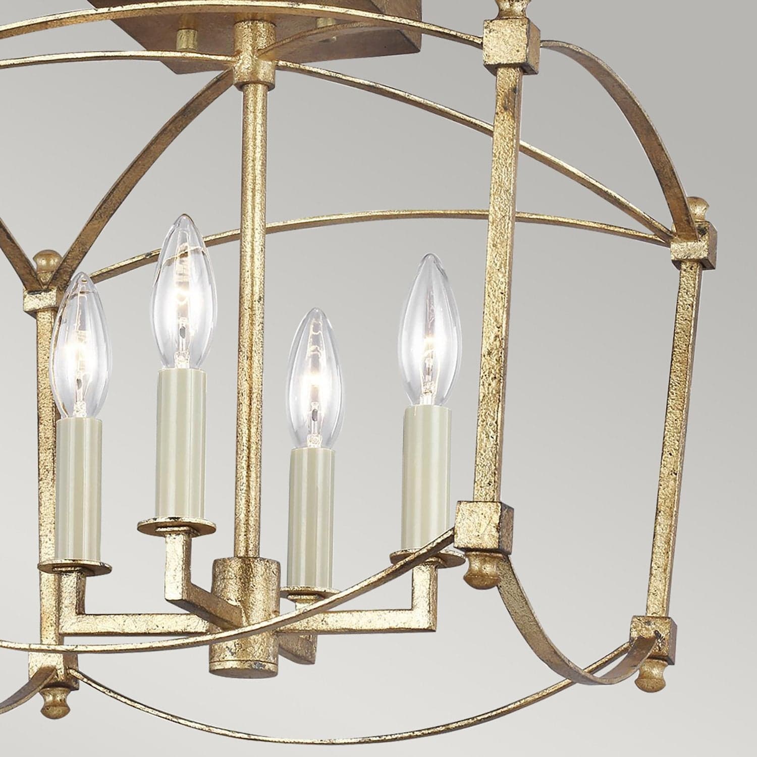 Lampadario Industrial Nordico Thayer Acciaio Doratura Anticata Grande 4 Luci E14 in Lampade a sospensione LuceArt - Montecorvino Pugliano, commercioVirtuoso.it