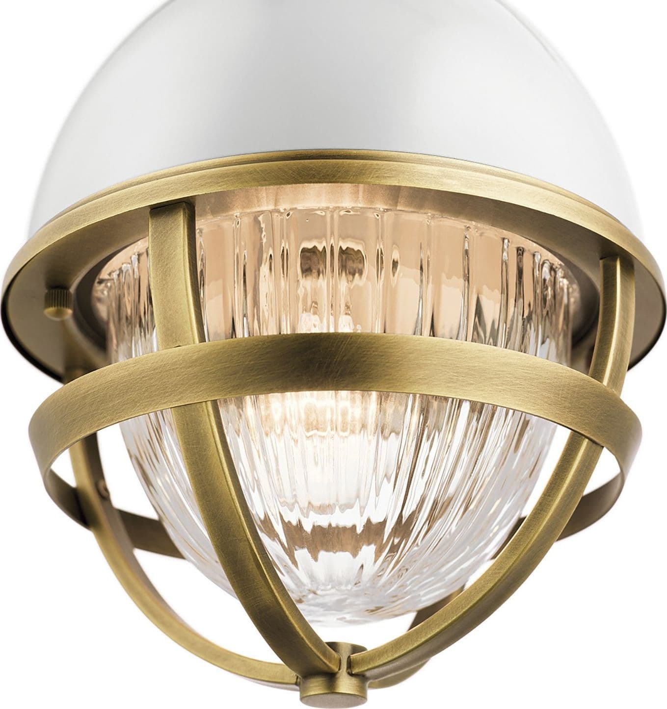 Sospensione Contemporanea Tollis Acciaio Ottone Naturale Bianco 1 Luce E27 in Lampade a sospensione LuceArt - Montecorvino Pugliano, commercioVirtuoso.it