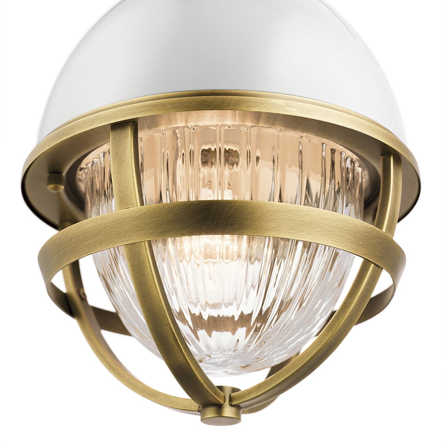 Sospensione Contemporanea Tollis Acciaio Ottone Naturale Bianco 1 Luce E27 in Lampade a sospensione LuceArt - Montecorvino Pugliano, commercioVirtuoso.it