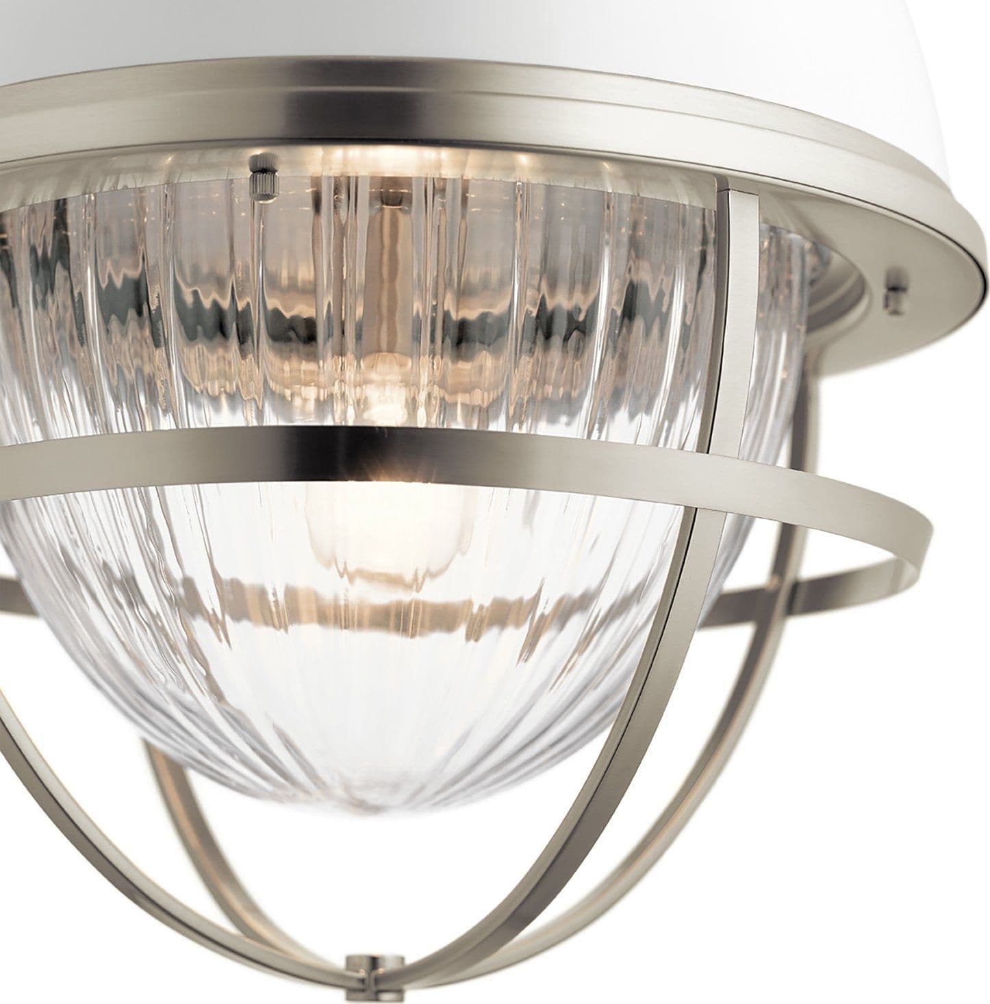 Sospensione Contemporanea Tollis Acciaio Nichel Bianco Grande 1 Luce E27 in Lampade a sospensione LuceArt - Montecorvino Pugliano, commercioVirtuoso.it