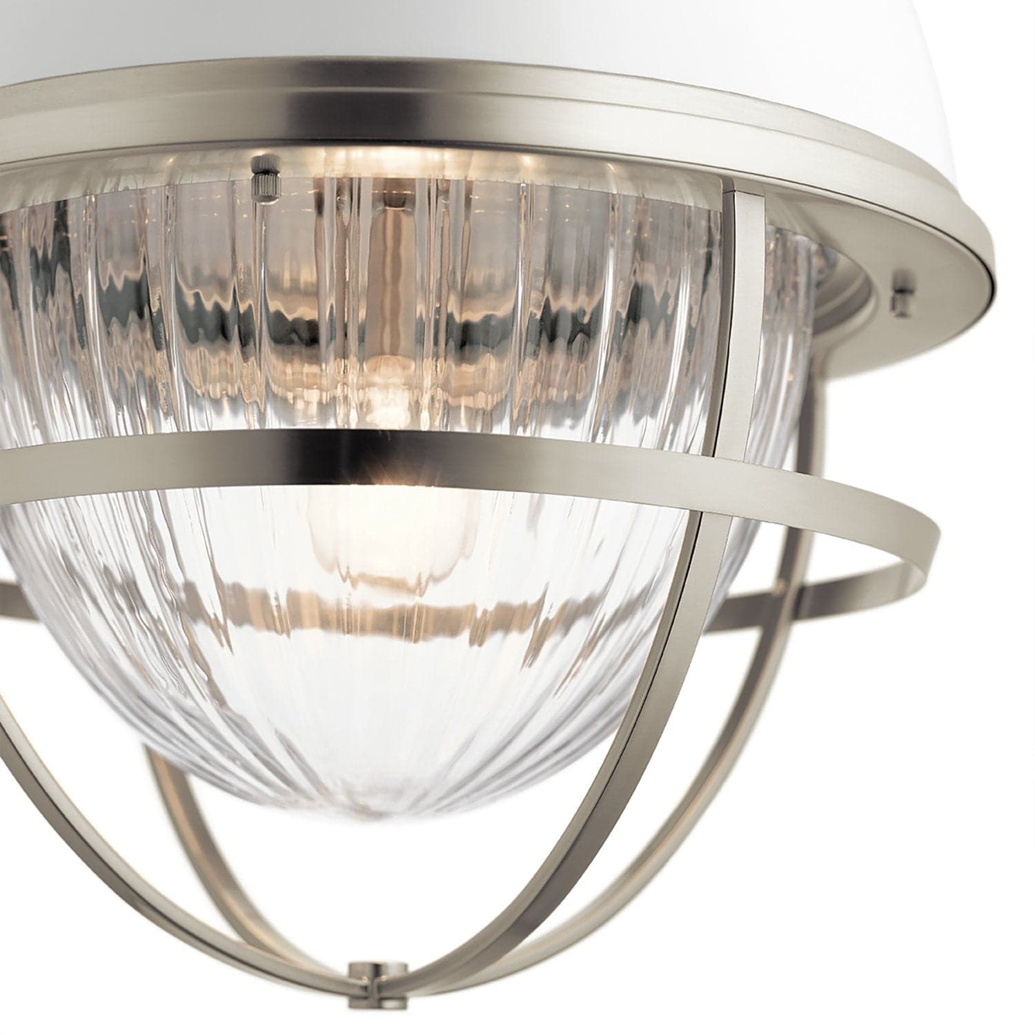 Sospensione Contemporanea Tollis Acciaio Nichel Bianco Grande 1 Luce E27 in Lampade a sospensione LuceArt - Montecorvino Pugliano, commercioVirtuoso.it