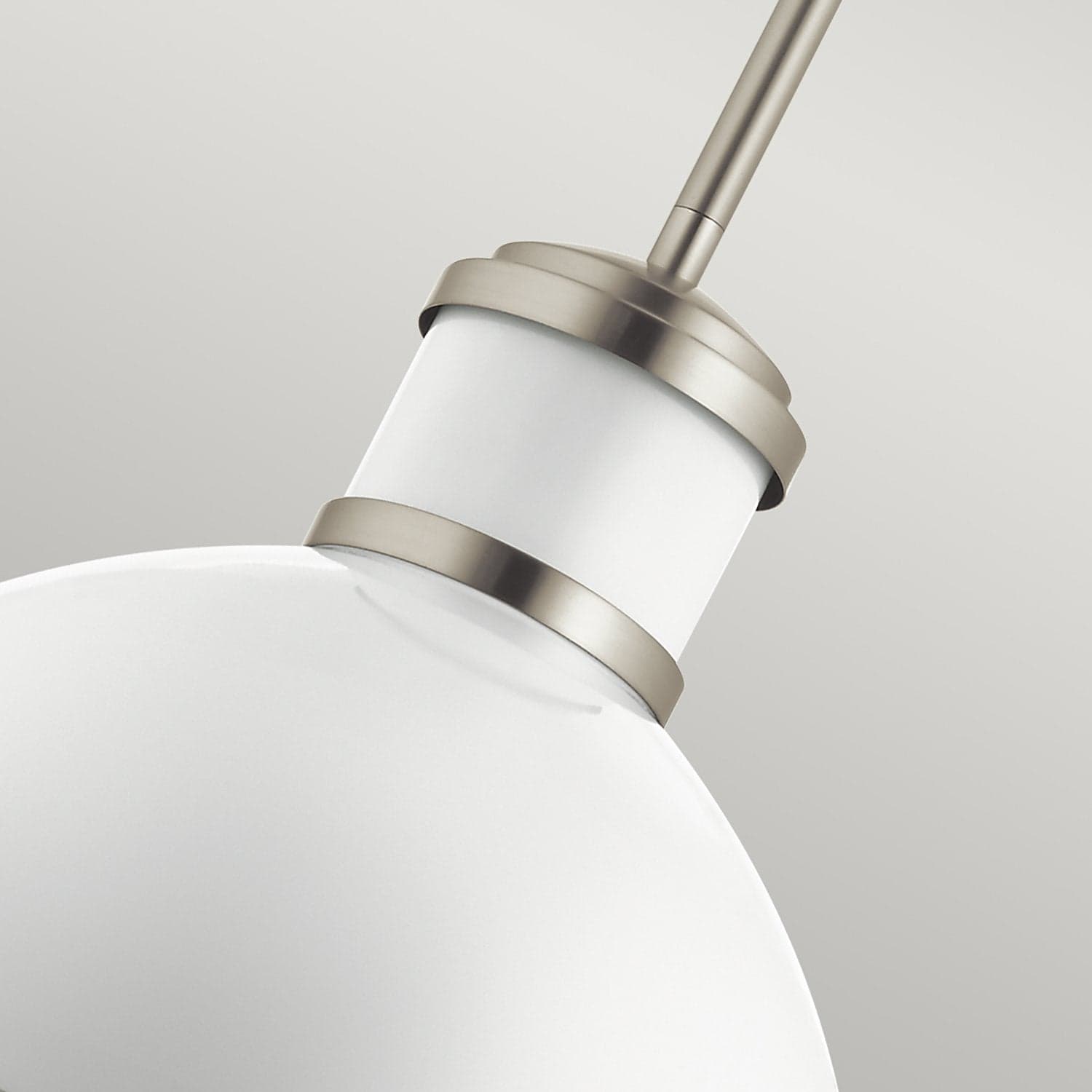 Sospensione Contemporanea Tollis Acciaio Nichel Bianco Grande 1 Luce E27 in Lampade a sospensione LuceArt - Montecorvino Pugliano, commercioVirtuoso.it