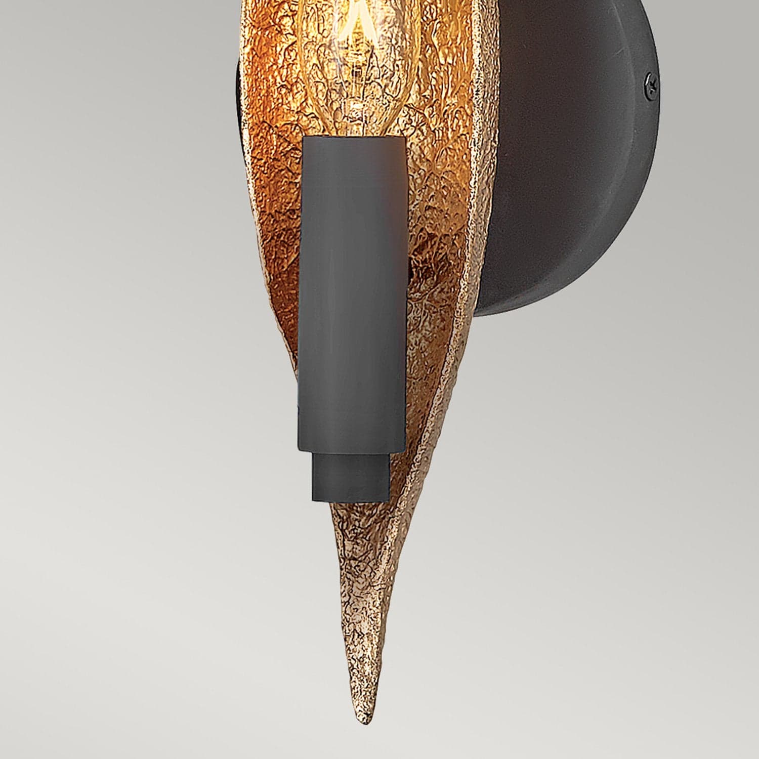 Applique Contemporanea Willow Acciaio Nero Carbone Oro Deluxe Oro 1 Luce E14 in Applique LuceArt - Montecorvino Pugliano, commercioVirtuoso.it