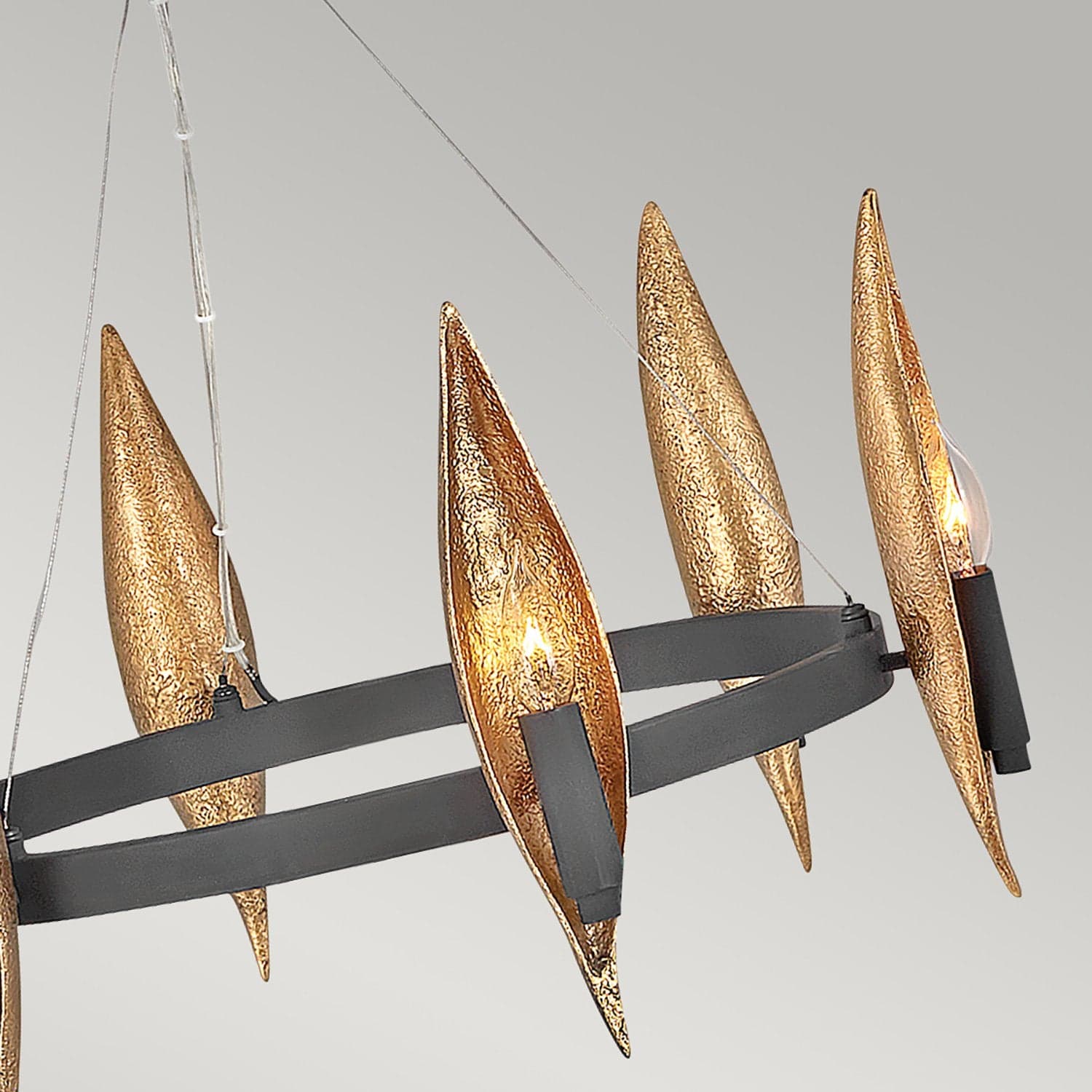 Lampadario Contemporaneo Willow Acciaio Nero Carbone Oro Deluxe Oro 6 Luci E14 in Lampade a sospensione LuceArt - Montecorvino Pugliano, commercioVirtuoso.it